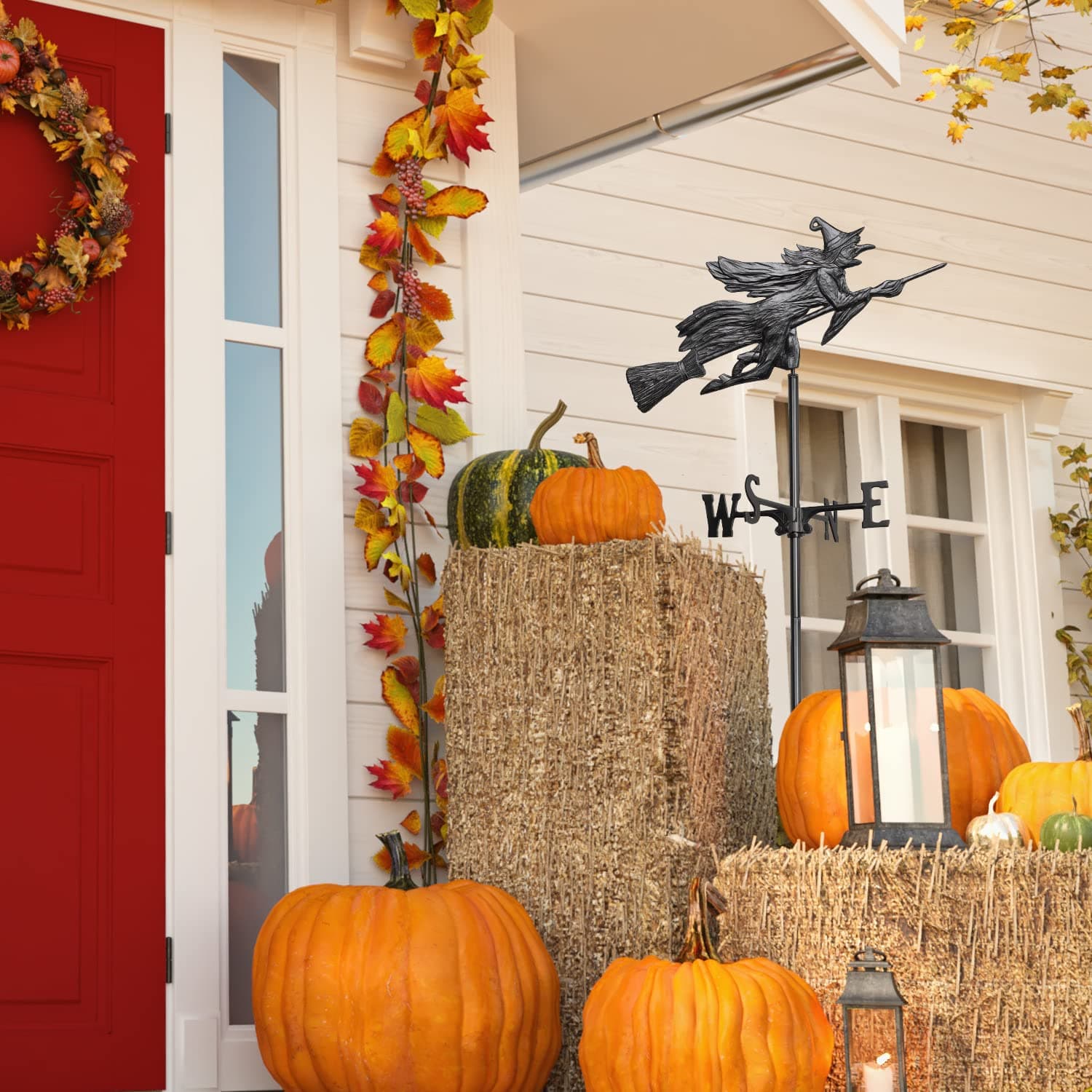 Whitehall Products Flying Witch Garden Weathervane, Black - Thumbnail 8