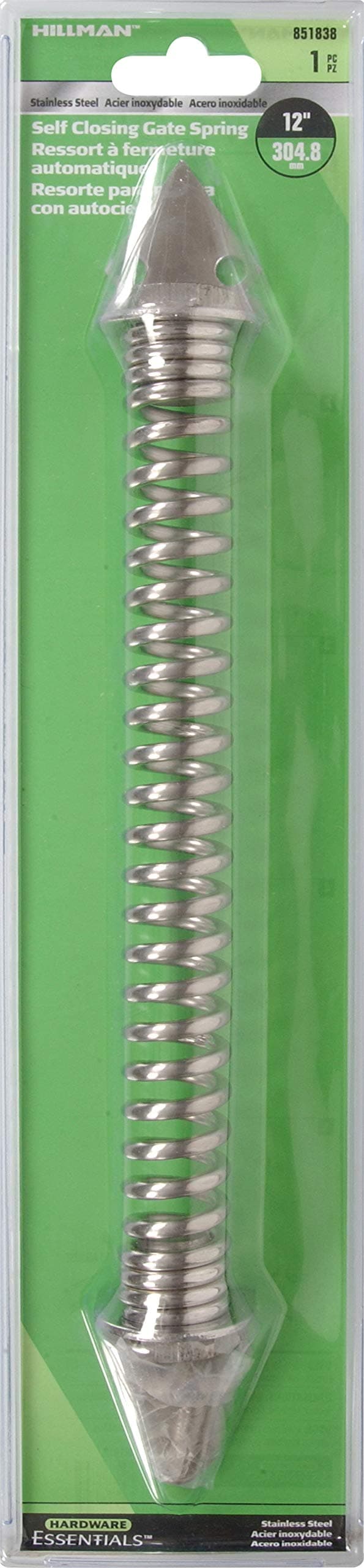 Hardware Essentials 851838 Stainless Steel Self-Closing Gate Spring, Adjustable - Thumbnail 2