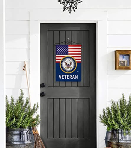 US Navy Veteran Garden Flag - Set Wall Hanger Armed Forces USN Seabee United Sta - Thumbnail 12