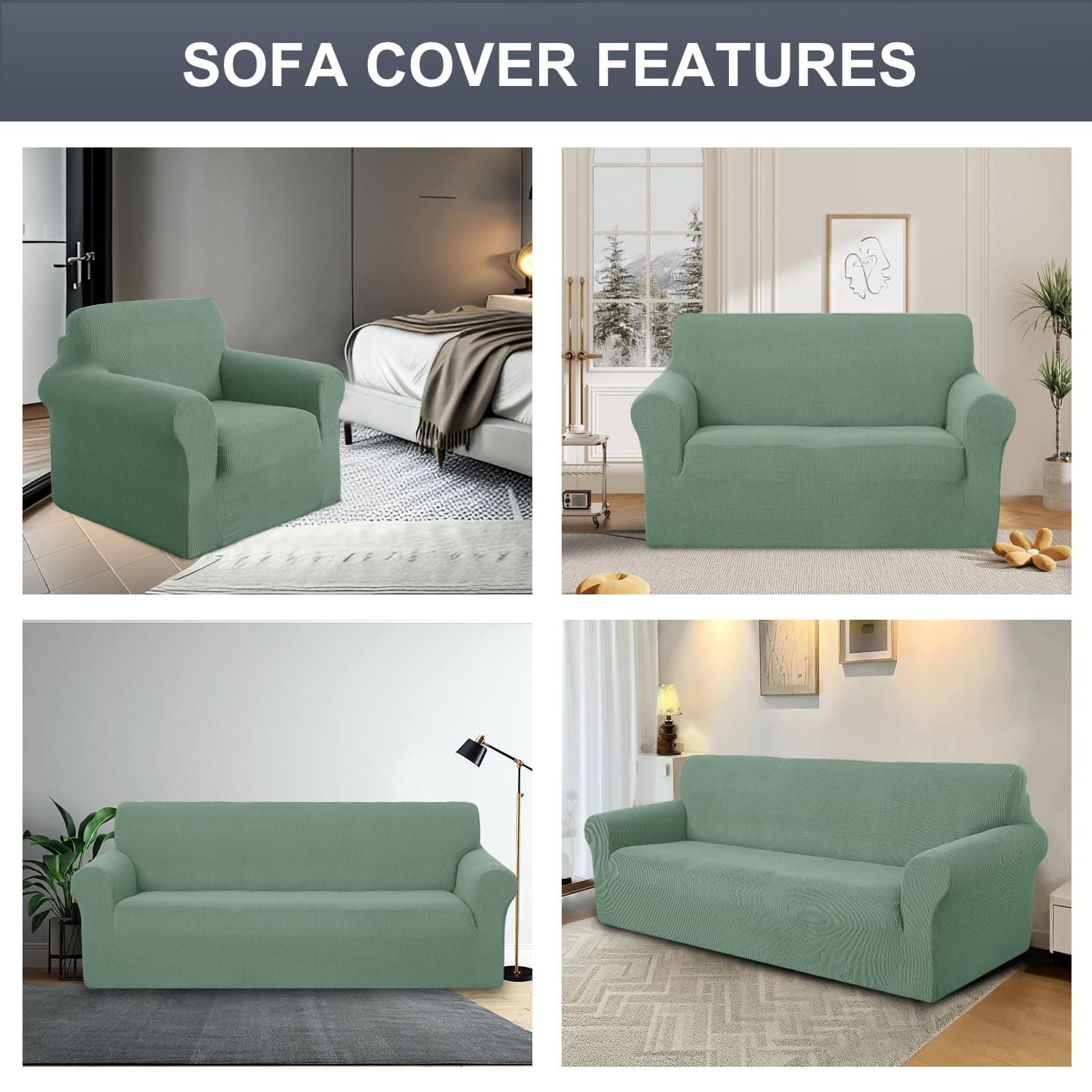 Luxshare Home Stretch Couch Cover Washable Sofa Slipcover Furniture Protector wi - Thumbnail 7