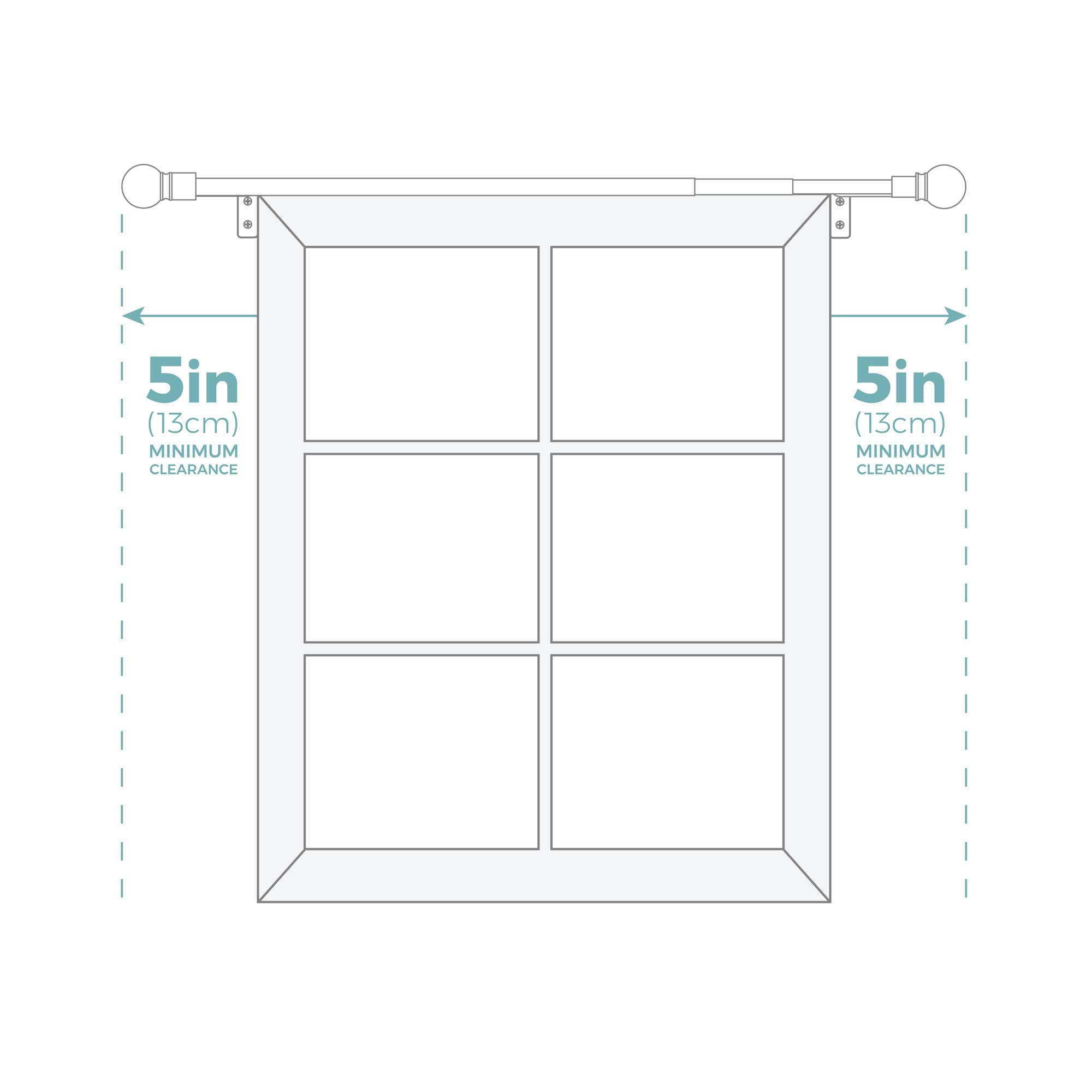 Zenna Home Curtain Rods for Windows 18 to 48 Inches, Adjustable Single Decorativ - Thumbnail 6