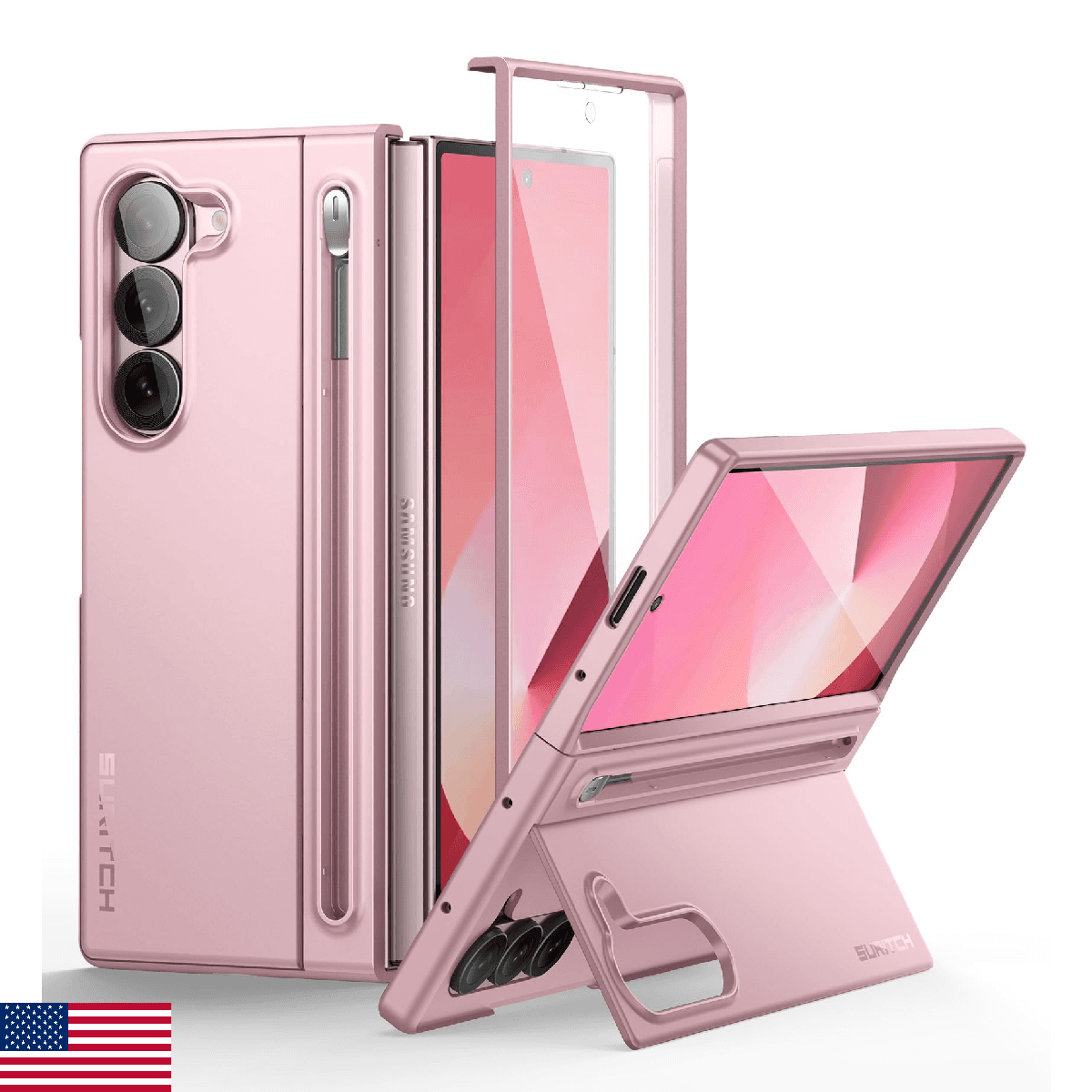 SURITCH for Samsung Galaxy Z Fold 6 Case with Kickstand and S Pen Holder [S Pen - Image 1