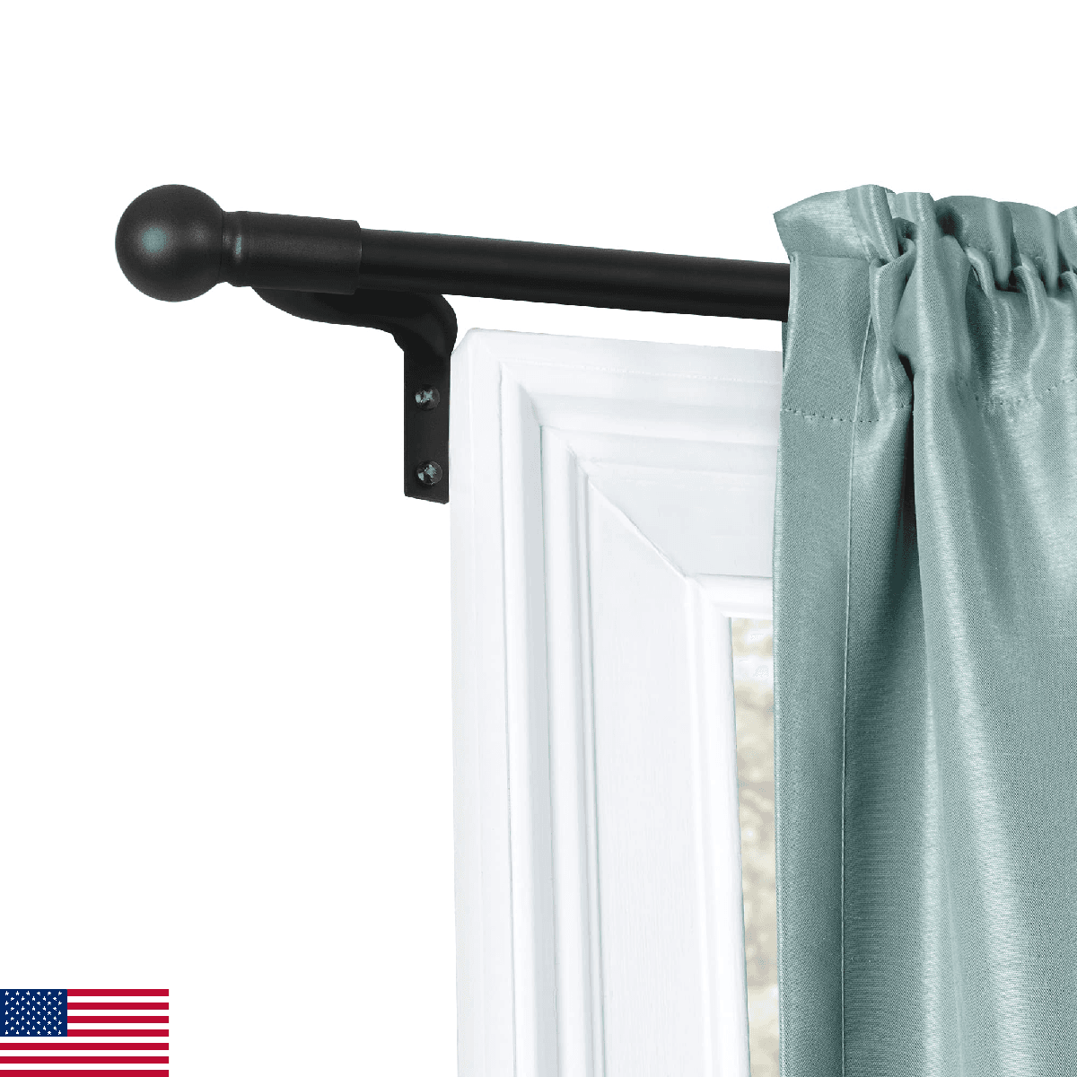 Zenna Home Curtain Rods for Windows 18 to 48 Inches, Adjustable Single Decorativ - Image 1