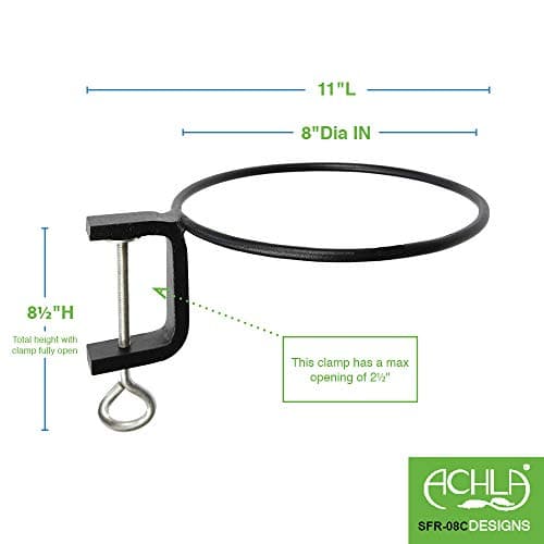 Achla Designs SFR-08C-2 Clamp-On Flowerpot Ring, Black - Thumbnail 2