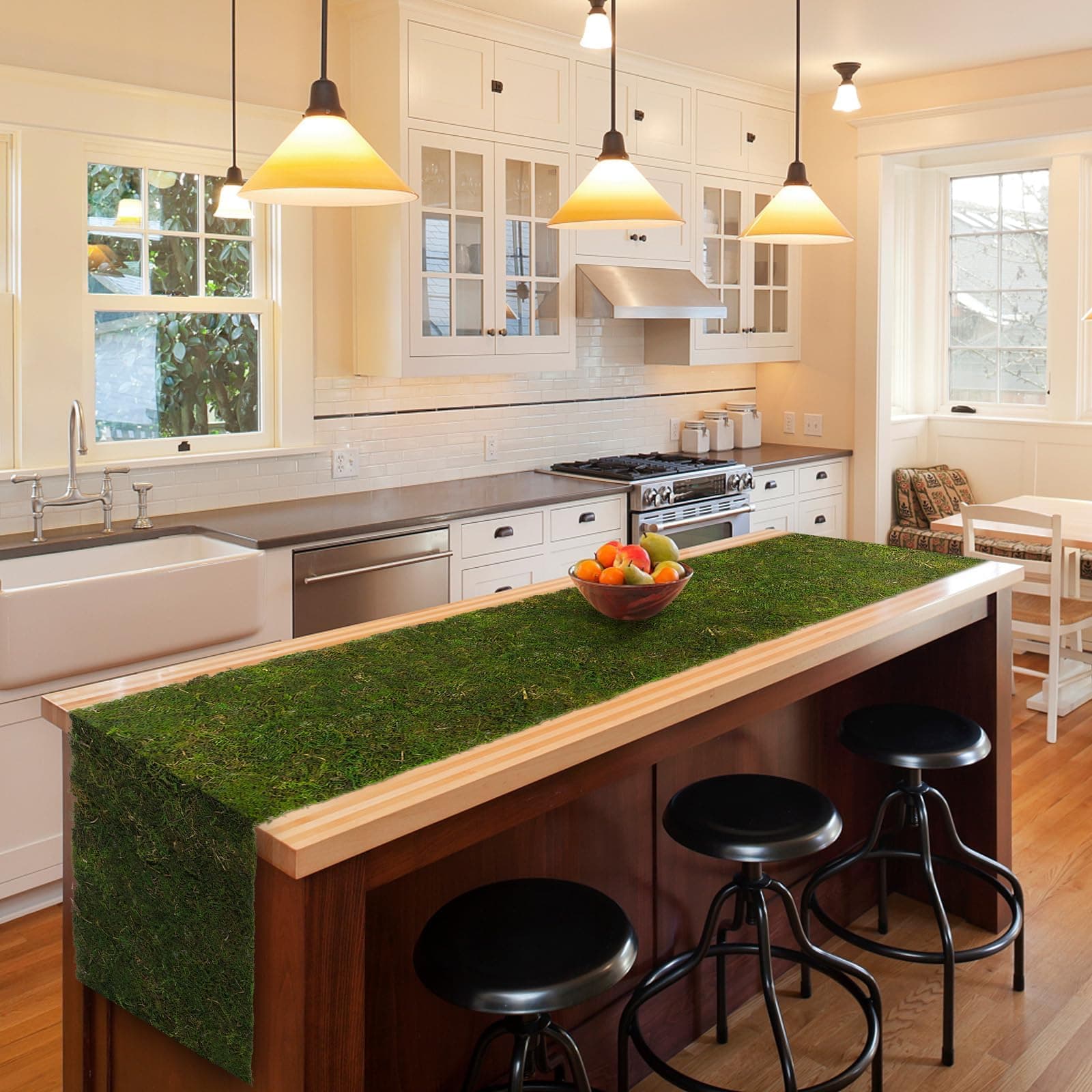 108'' x 16'' Dried Moss Table Runner - Green Moss Sheet Roll for Crafts, Preserv - Thumbnail 5