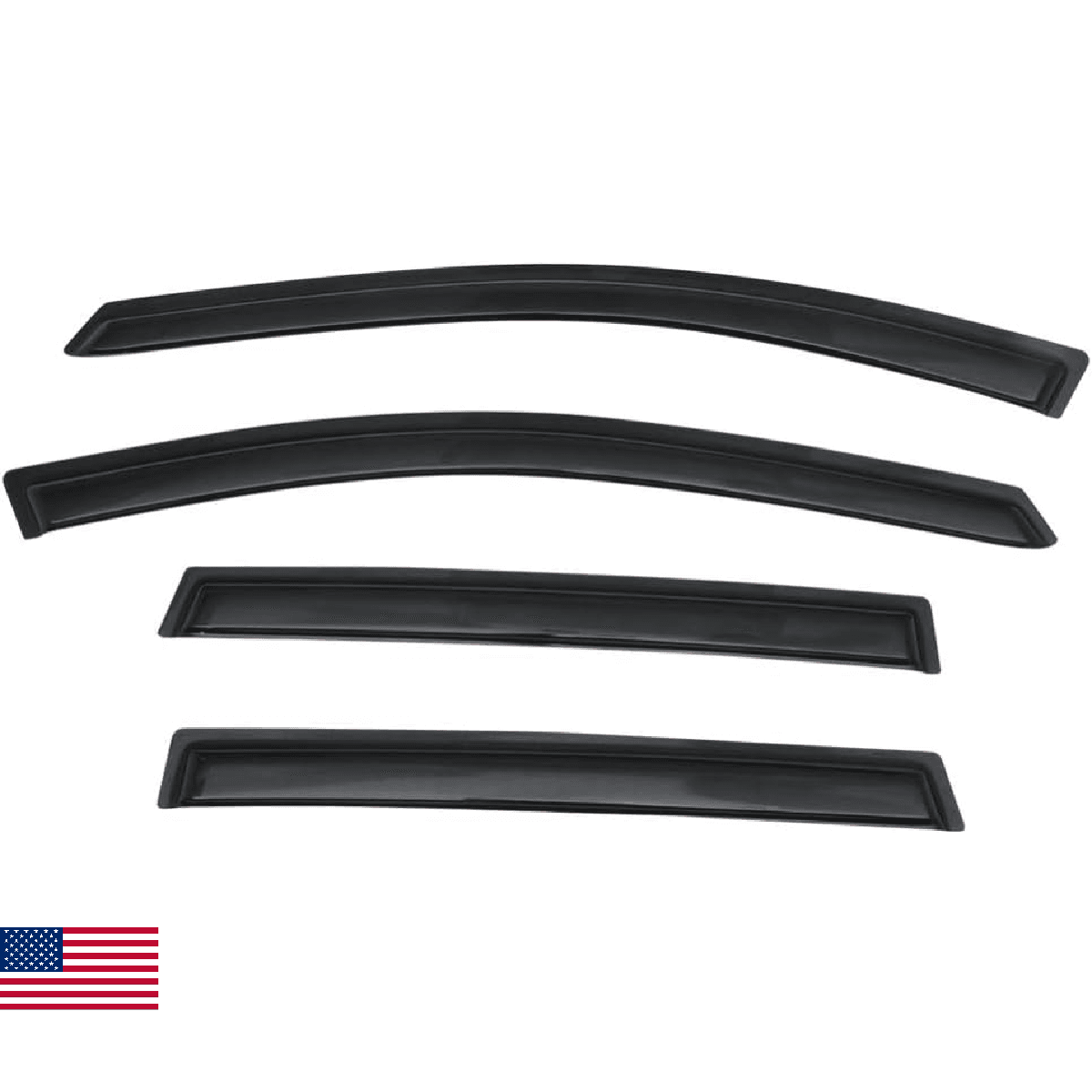 Window Visors for 2017-2022 Honda CRV - Tape-On, Smoke Tinted, 4-Piece Set - Image 1