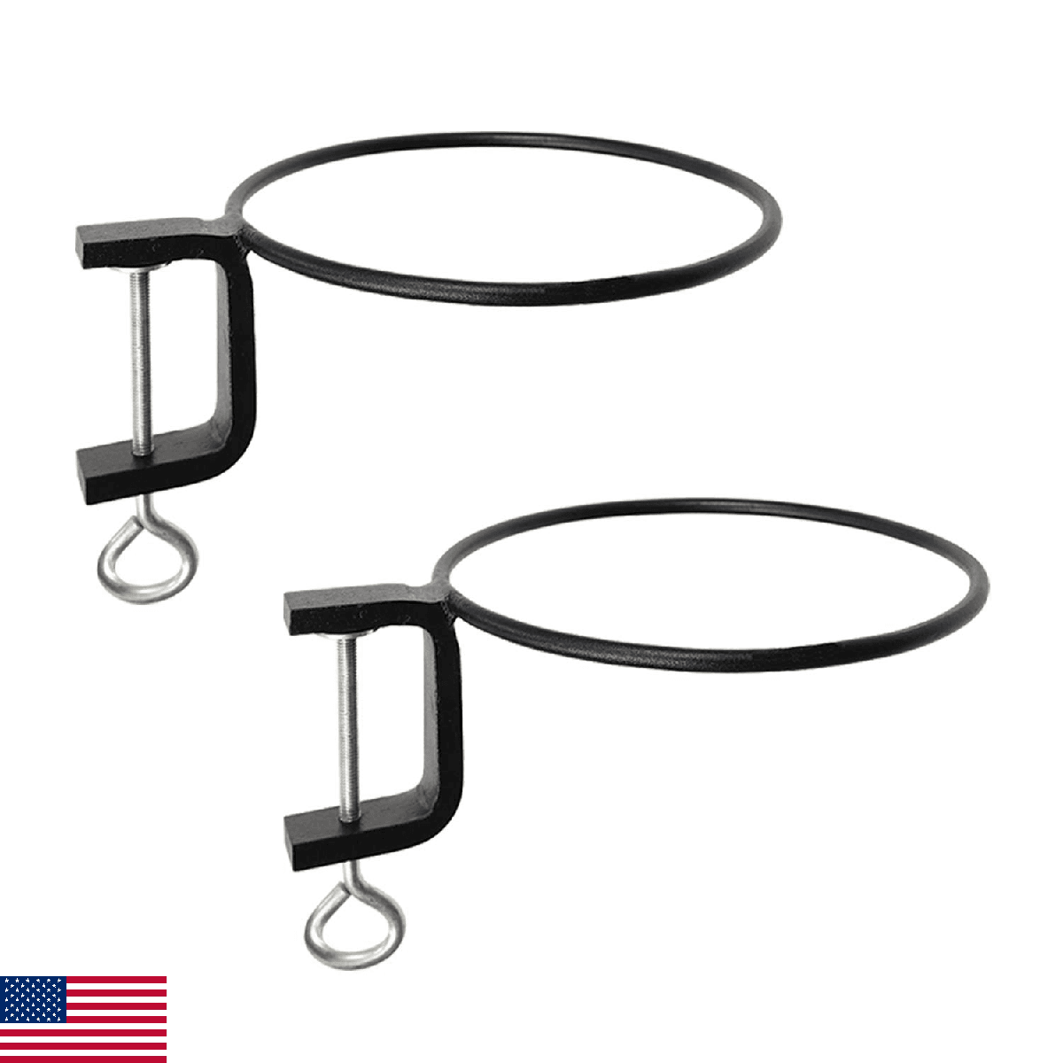 Achla Designs SFR-08C-2 Clamp-On Flowerpot Ring, Black - Image 1