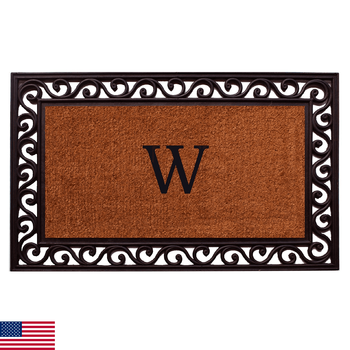 Home & More 100061830W Rembrandt Monogram Doormat (Letter W) - Image 1