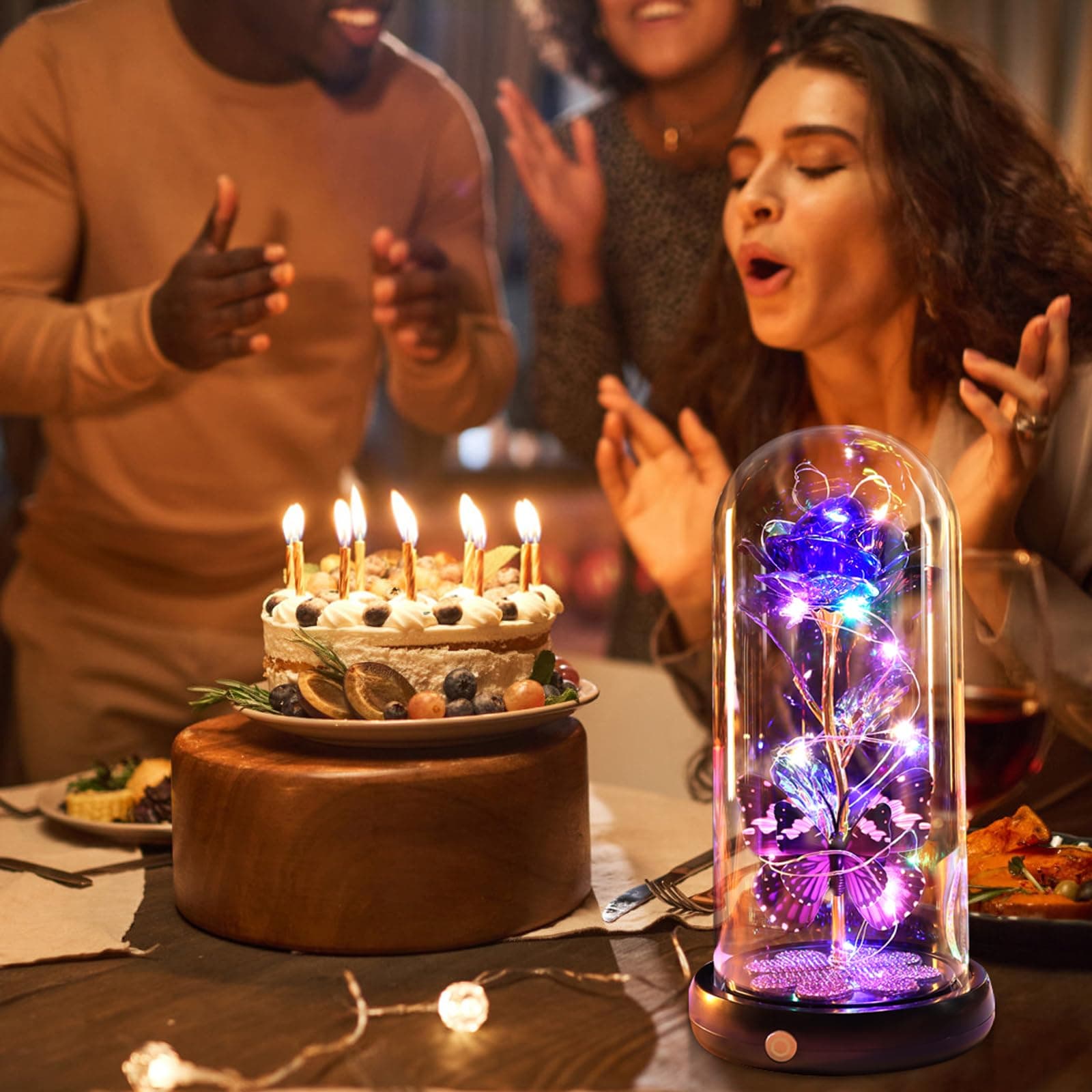 Valentines Day Rose Gifts for Her Birthday Gift for Women Rechargeable Galaxy Gl - Thumbnail 5