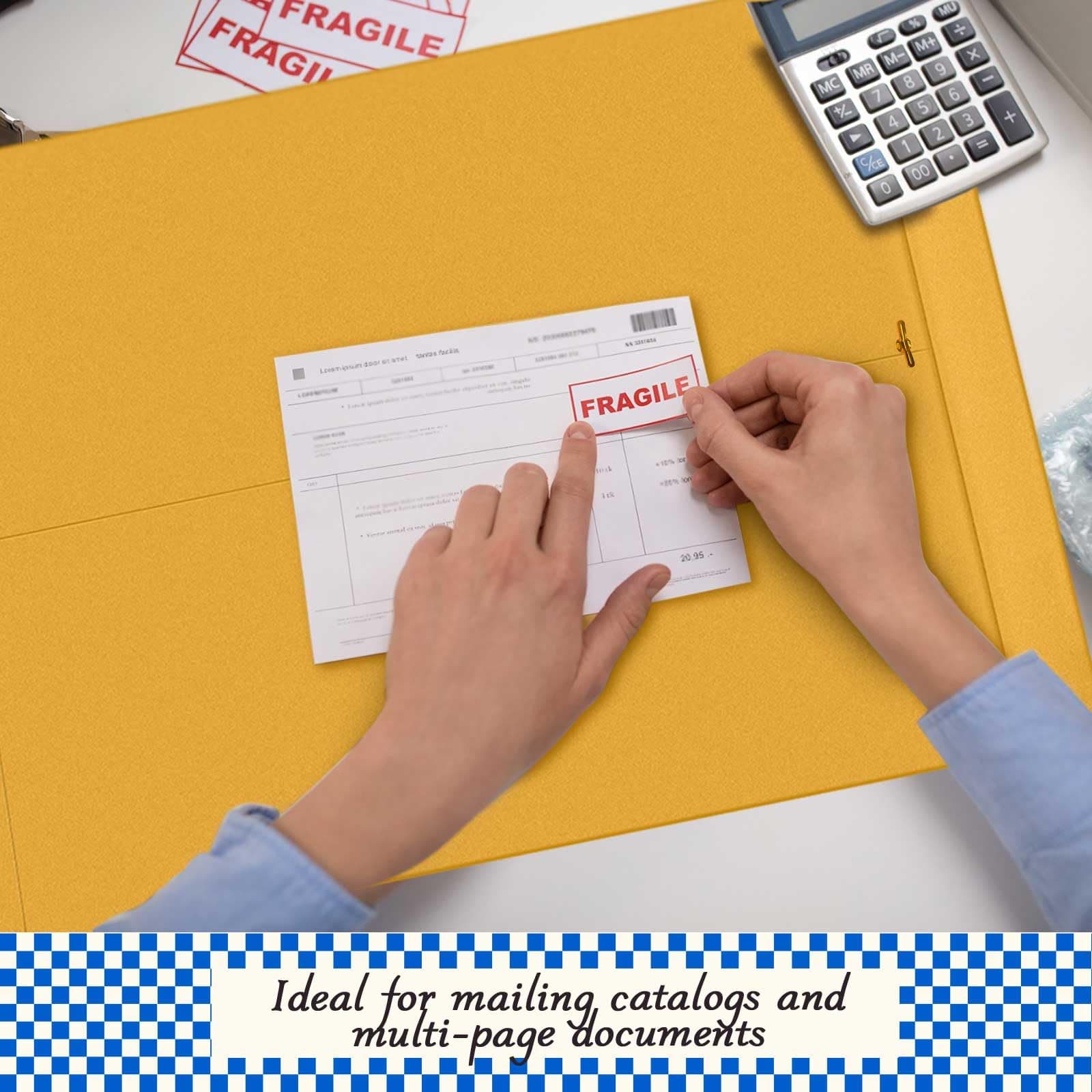 Motipuns 10 Pcs Manila Envelopes 16x20 Large Clasp Catalog Envelopes Clasp Closu - Thumbnail 6