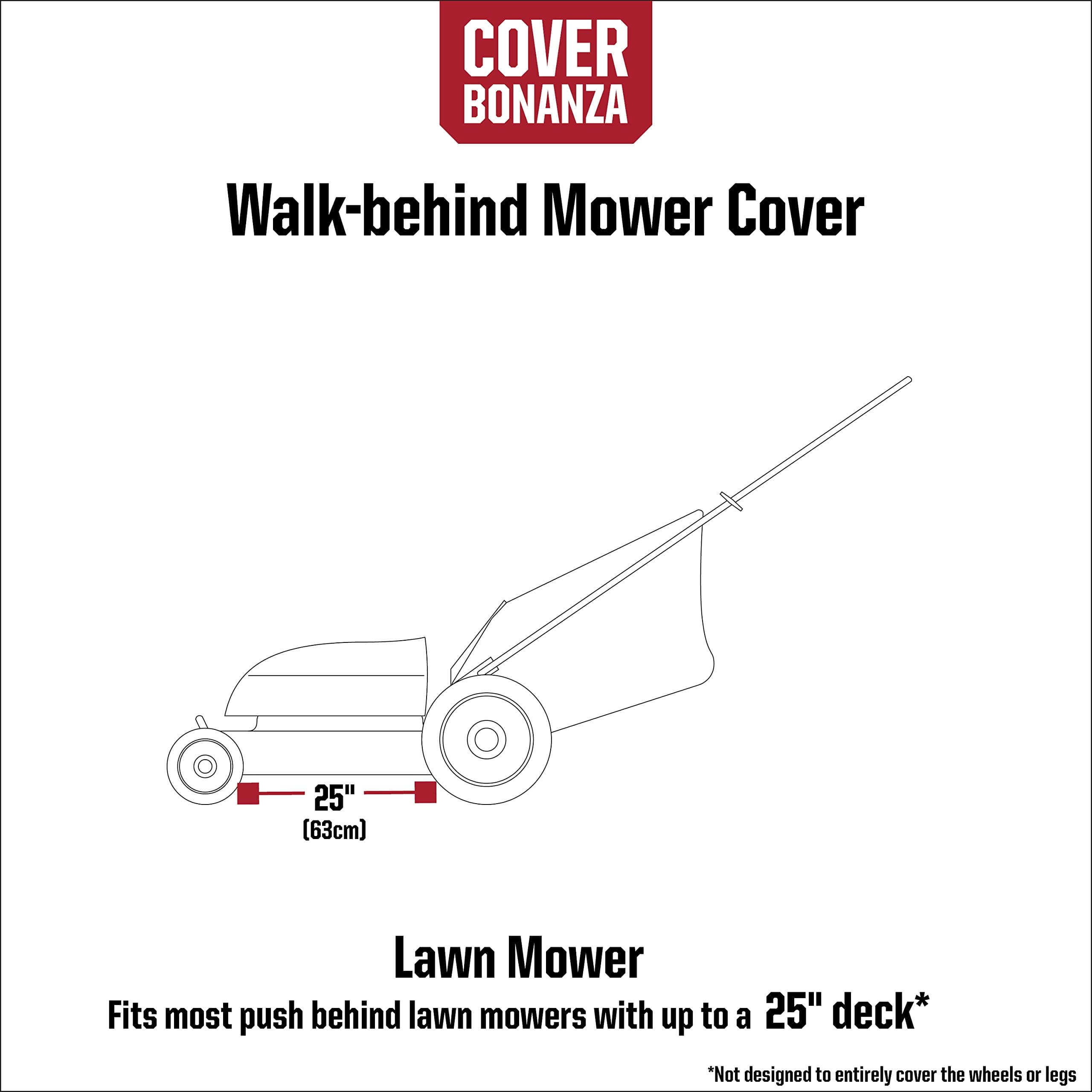 Cover Bonanza Walk Behind Mower Cover Fits Gas Electric Reel Mowers Up to 25 Inc - Thumbnail 2