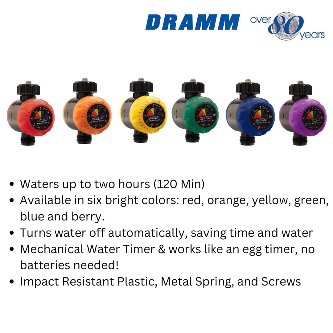 Dramm ColorStorm Premium Water Hose Timer, Mechanical, Turns Water Off Automatic - Thumbnail 2