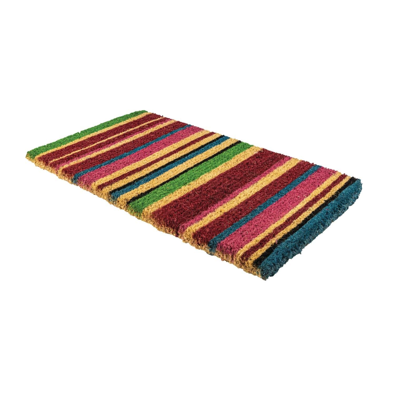 NoTrax Handmade Natural Coir Entry Doormat 18x30 Indoor Outdoor Stripes - Thumbnail 7