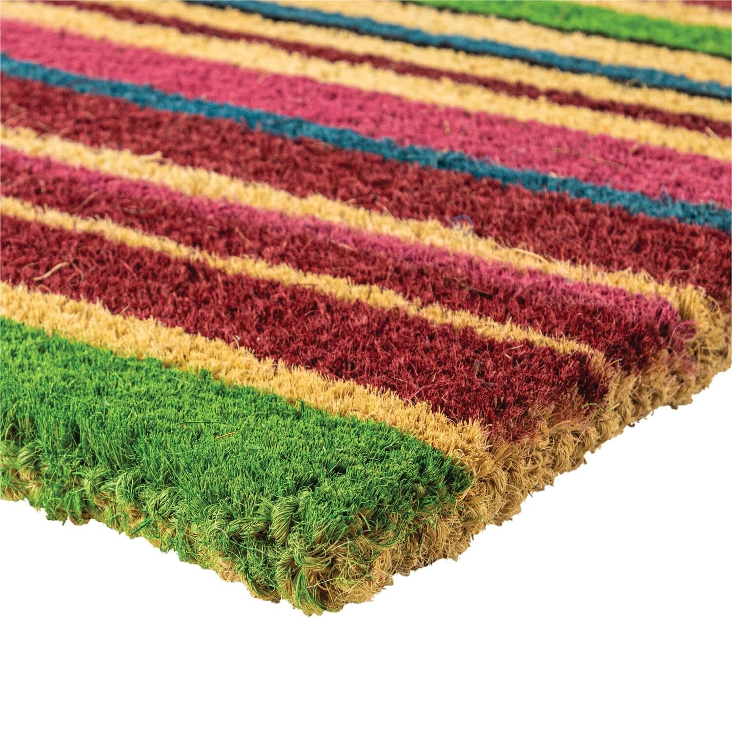 NoTrax Handmade Natural Coir Entry Doormat 18x30 Indoor Outdoor Stripes - Thumbnail 3