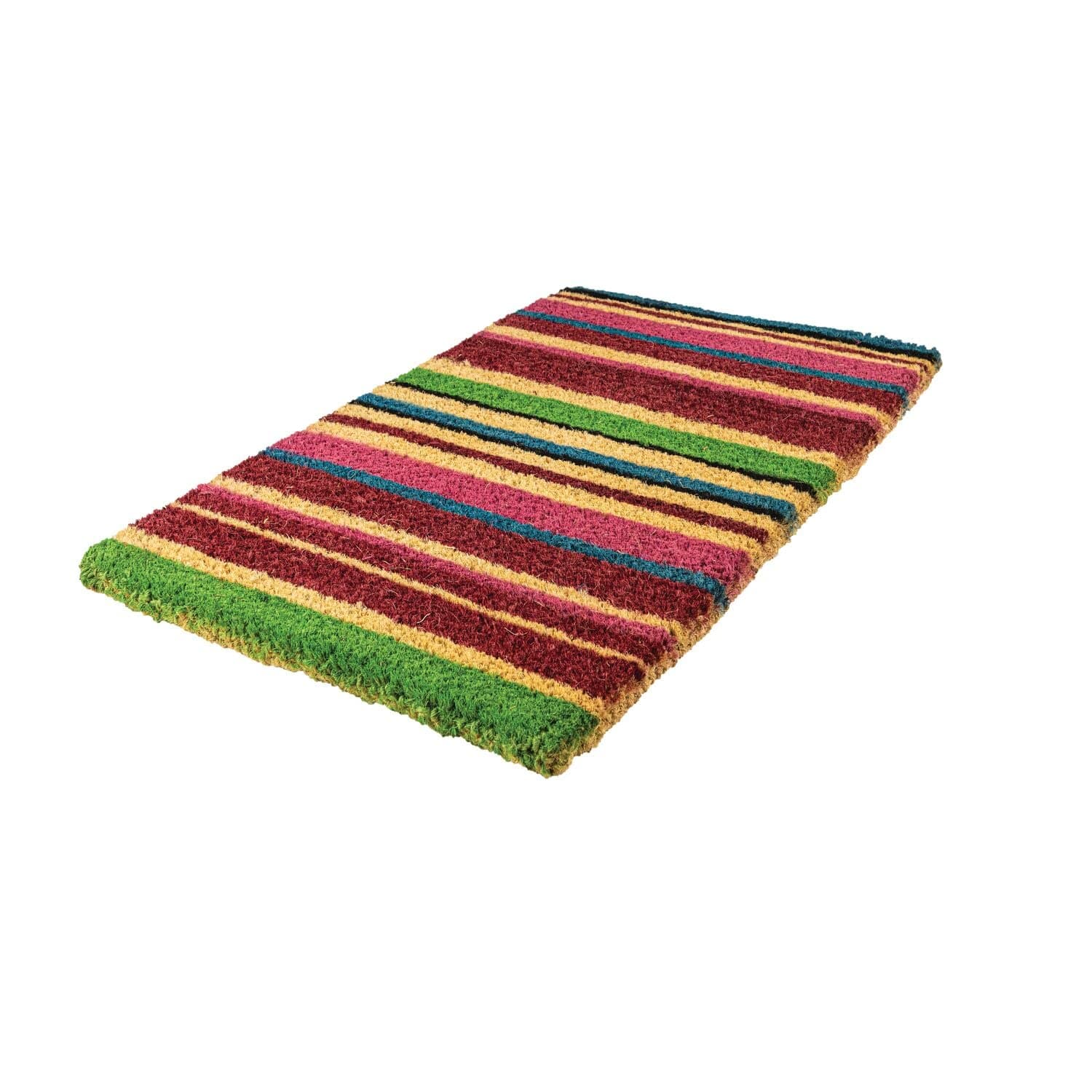 NoTrax Handmade Natural Coir Entry Doormat 18x30 Indoor Outdoor Stripes - Thumbnail 6