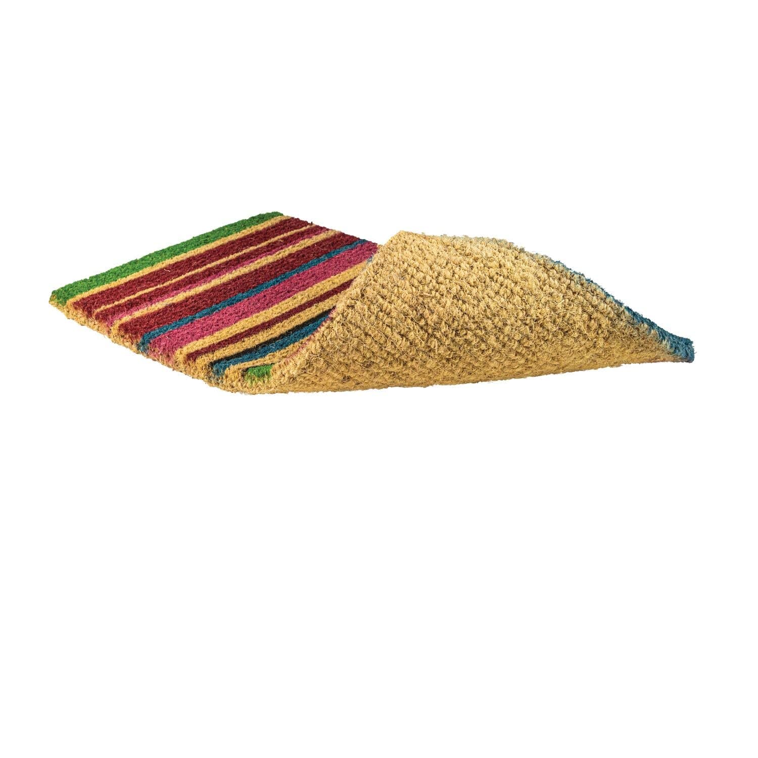 NoTrax Handmade Natural Coir Entry Doormat 18x30 Indoor Outdoor Stripes - Thumbnail 2