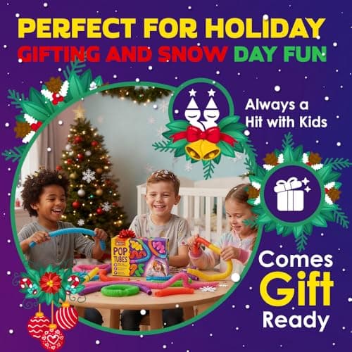 Nutty Toys Pop Tubes - Large 8-Pack Sensory Toys - Creative STEM Learning for Ki - Thumbnail 7