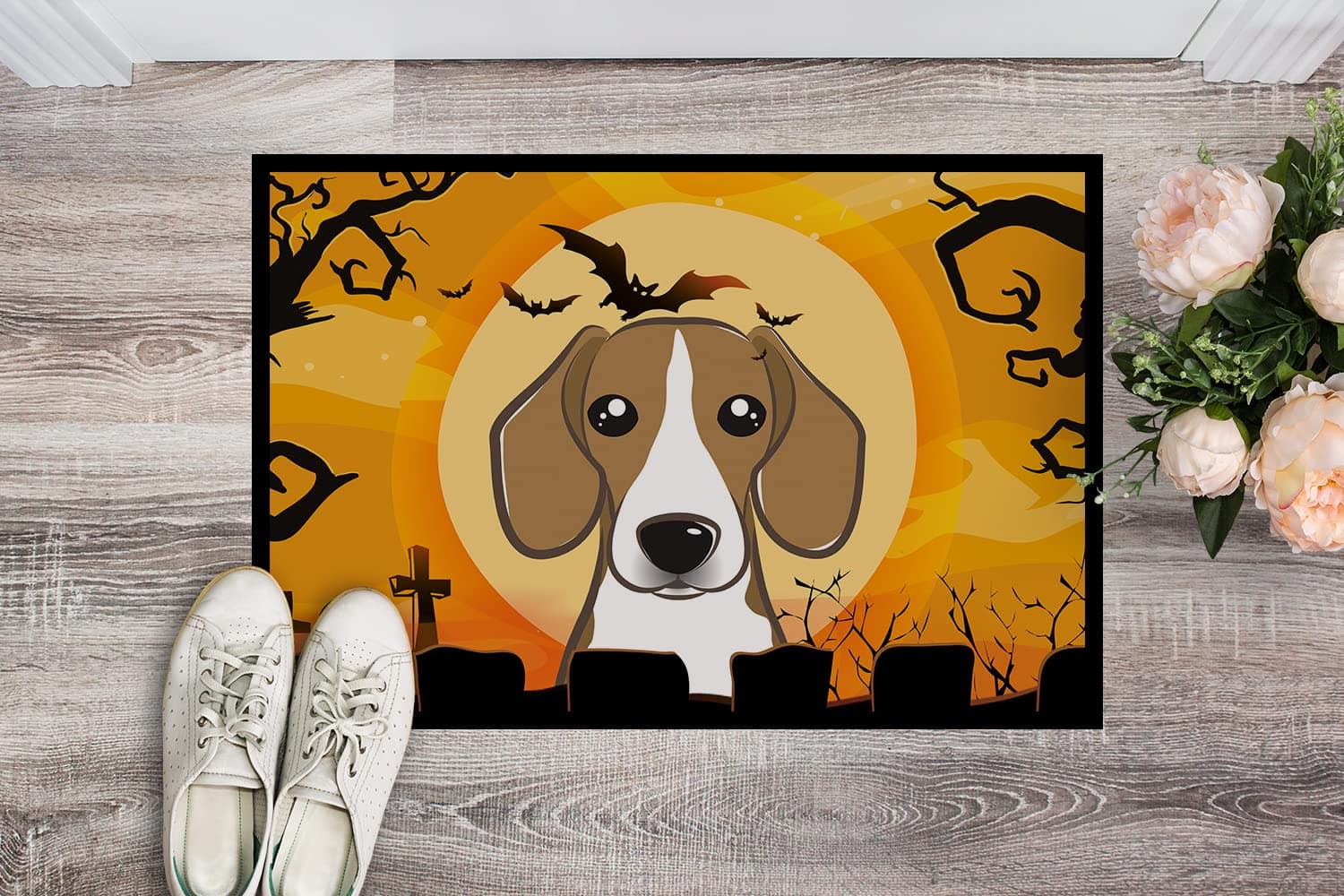 Caroline's Treasures BB1797MAT Halloween Beagle Doormat 18x27 Front Door Mat Ind - Thumbnail 2