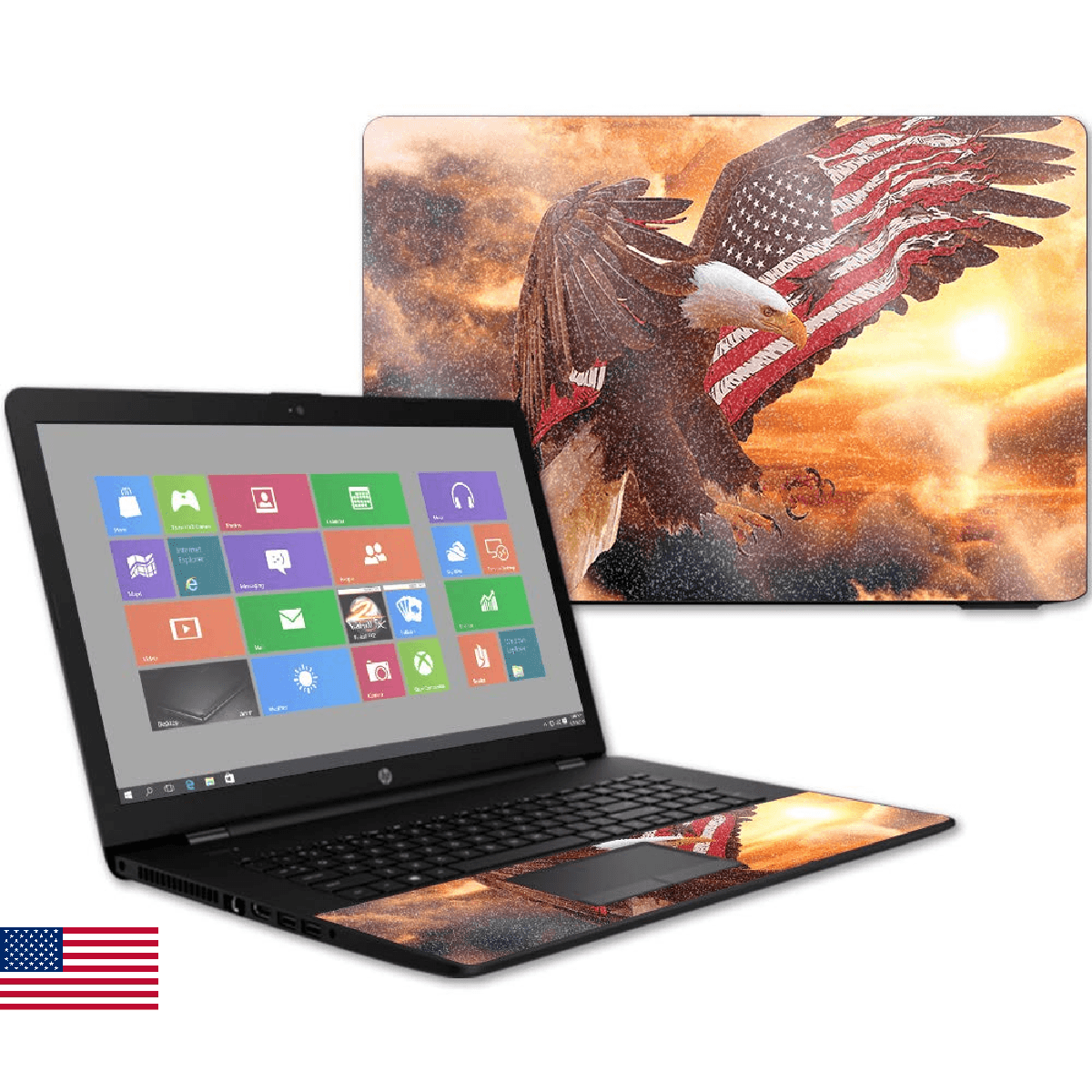 MightySkins Glossy Glitter Skin for HP 17t Laptop 17.3" (2017) - Bald Eagle | Pr - Image 1