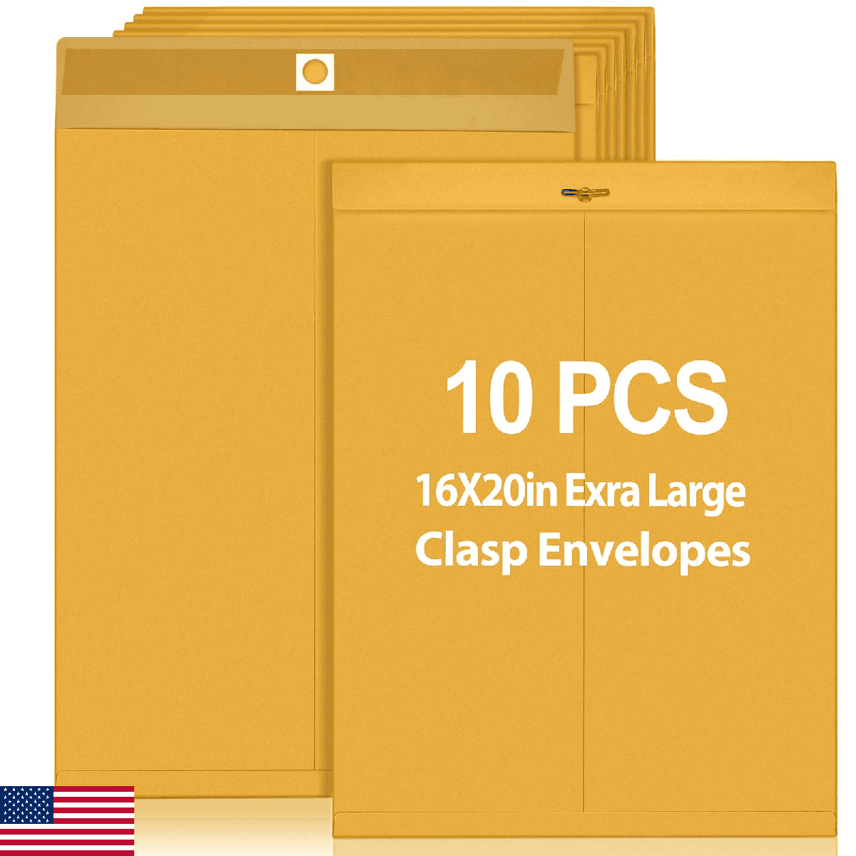 Motipuns 10 Pcs Manila Envelopes 16x20 Large Clasp Catalog Envelopes Clasp Closu - Image 1