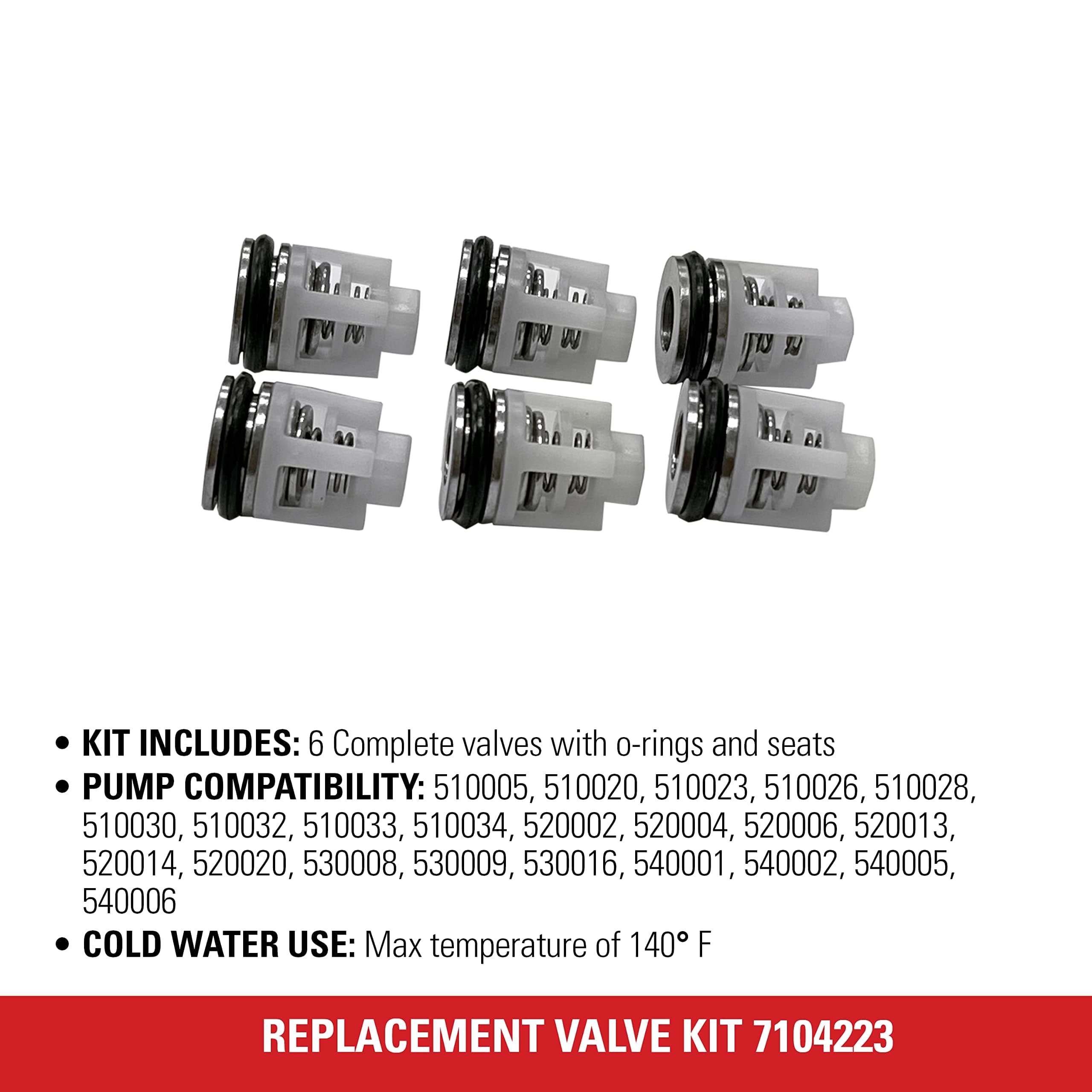 Simpson Cleaning 7104223 Replacement Valve Kit for Pressure Washer Pumps, White - Thumbnail 4