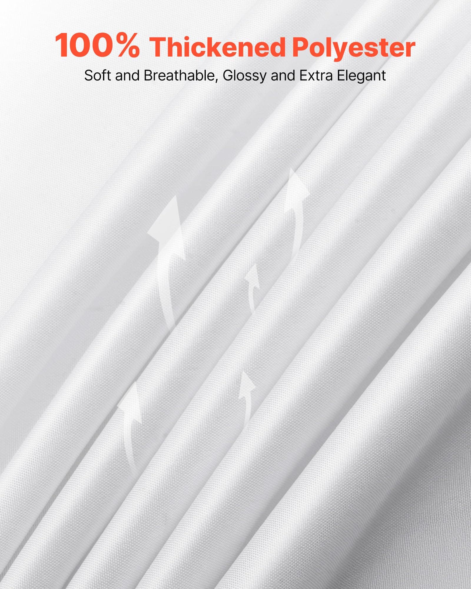 Vevor White Tablecloths for Rectangle Tables, 6 Pack, 60 x 102 Inches, Reusable - Thumbnail 4