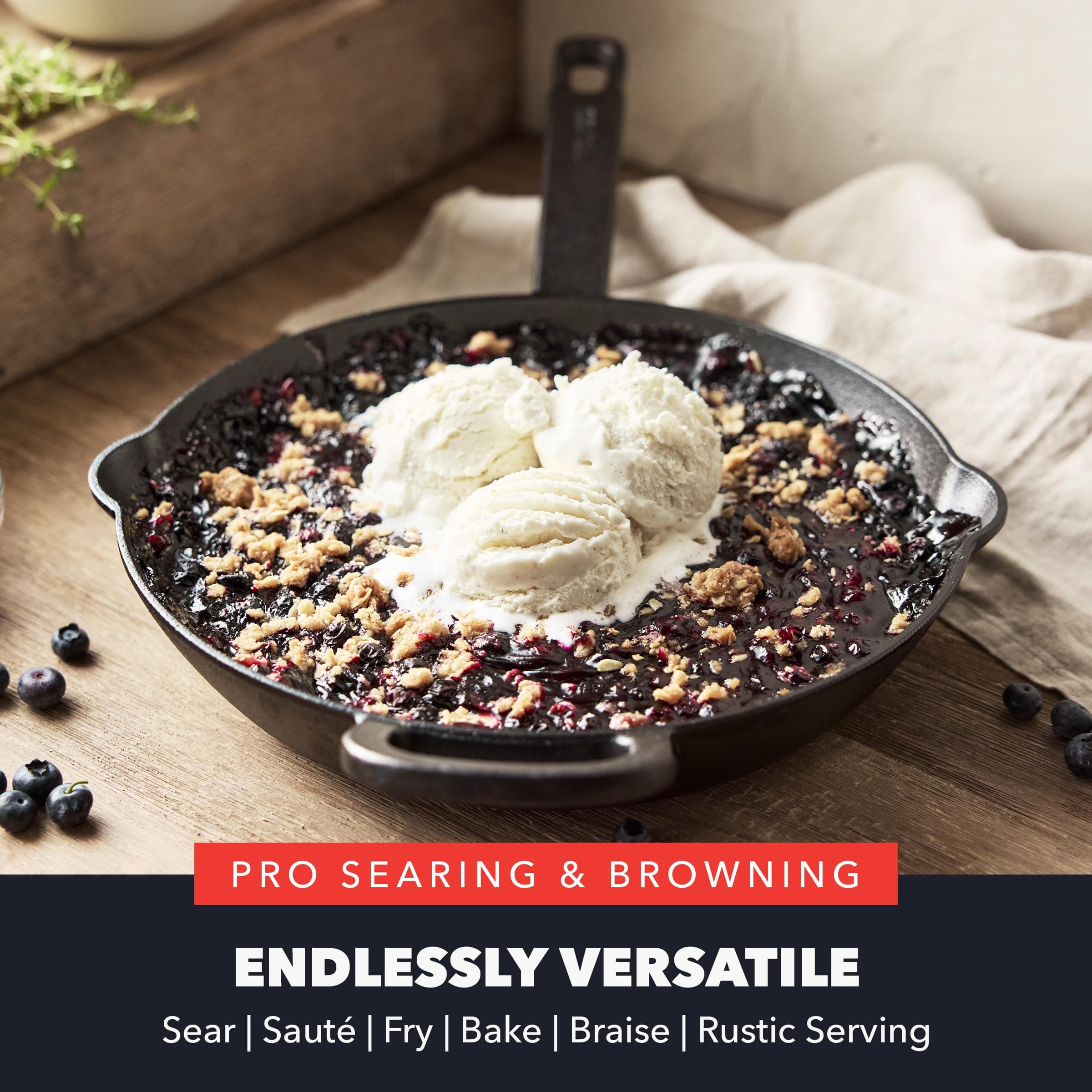 GreenPan x Bobby Flay Cast Iron Skillet Set, 8" & 10" Frying Pans, Oven, Grill - Thumbnail 7