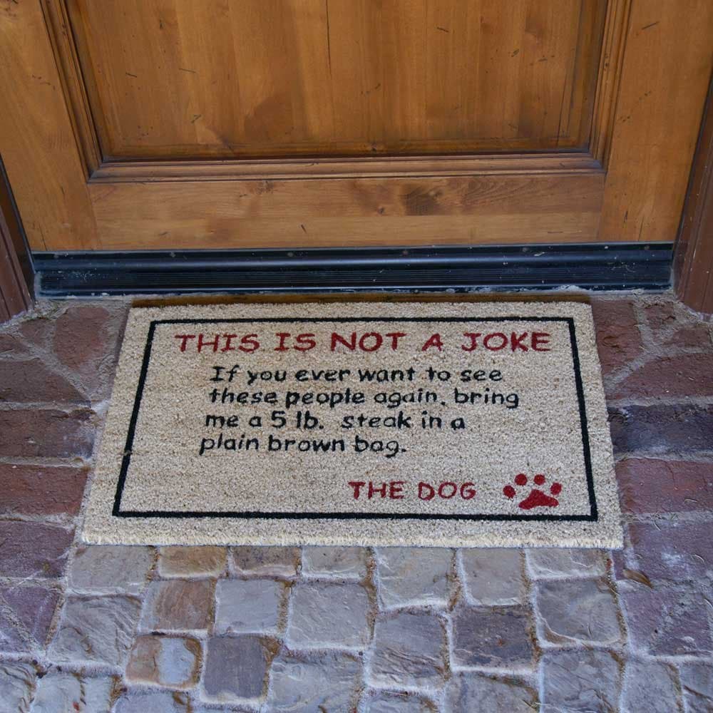Rubber-Cal 10-106-026 Bring a 5 lbs. Steak Dog Door Mat, 18" x 30" - Thumbnail 3
