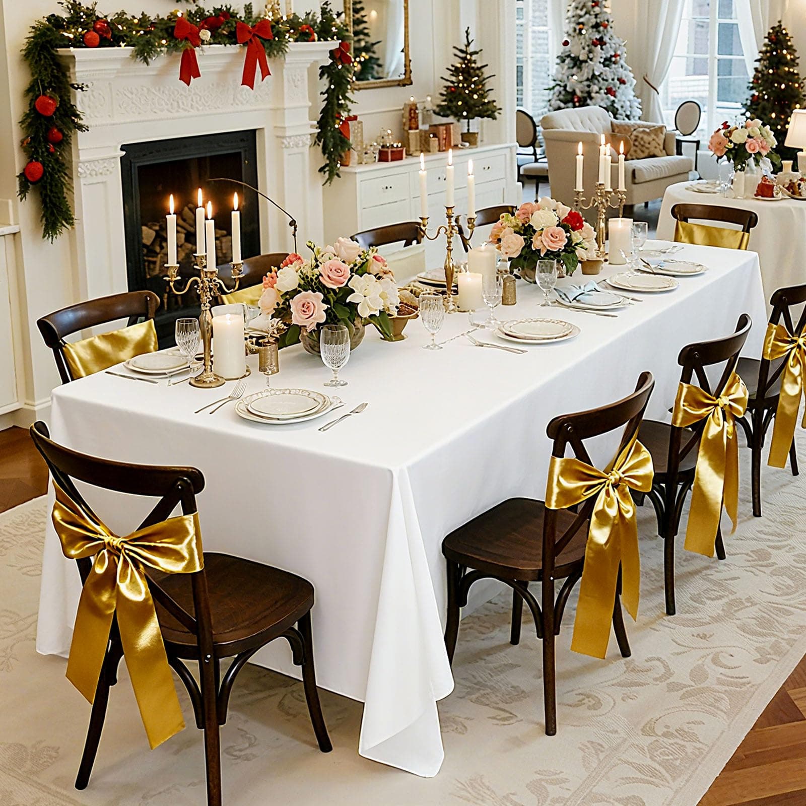 Vevor White Tablecloths for Rectangle Tables, 6 Pack, 60 x 102 Inches, Reusable - Thumbnail 8