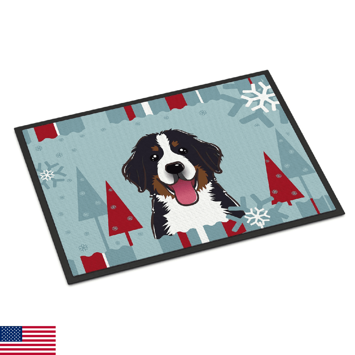 Caroline's Treasures BB1733MAT Winter Holiday Bernese Mountain Dog Doormat 18x27 - Image 1
