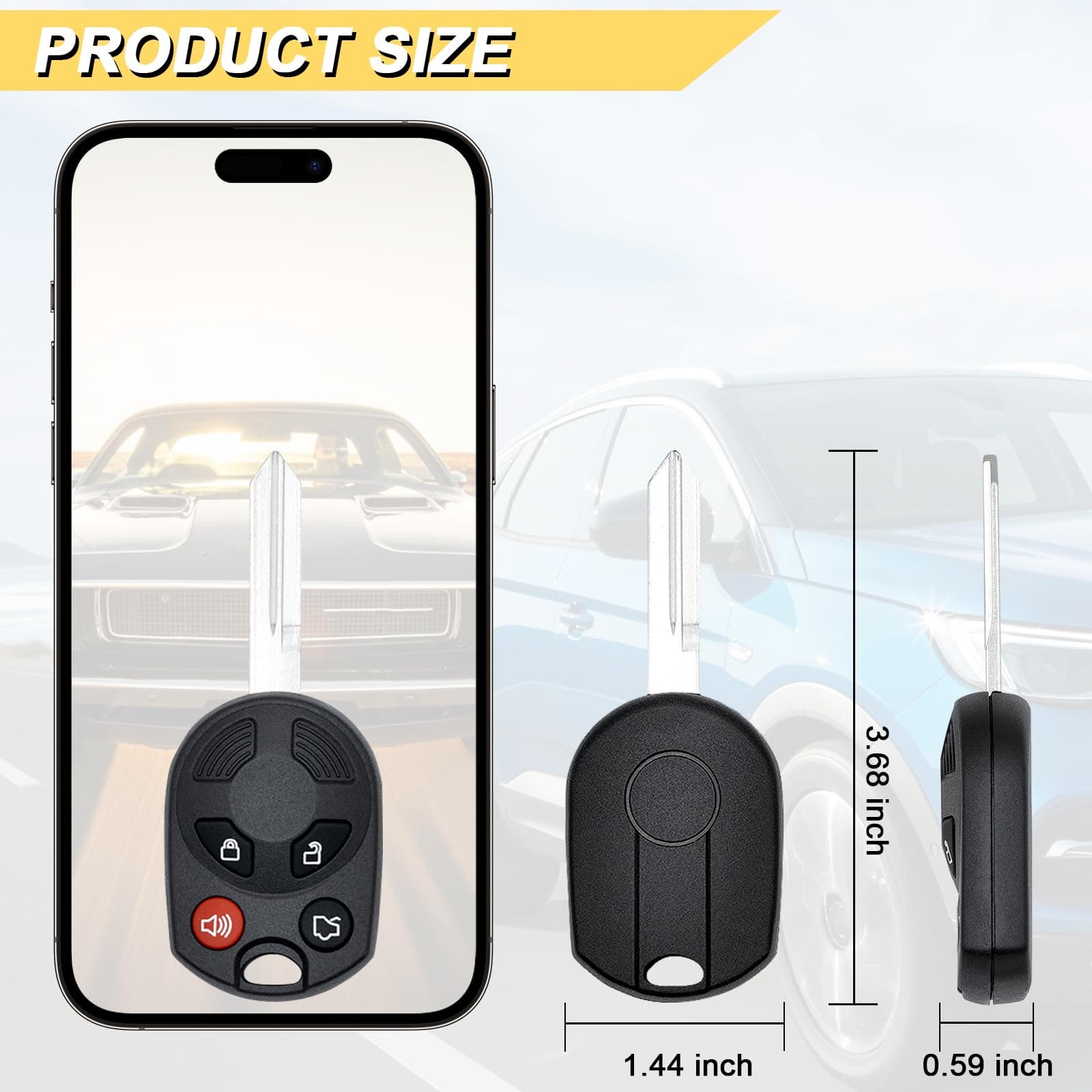 Vurkcy Key Fob Replacement for Ford Explorer Edge Escape Expedition Flex Focus F - Thumbnail 4