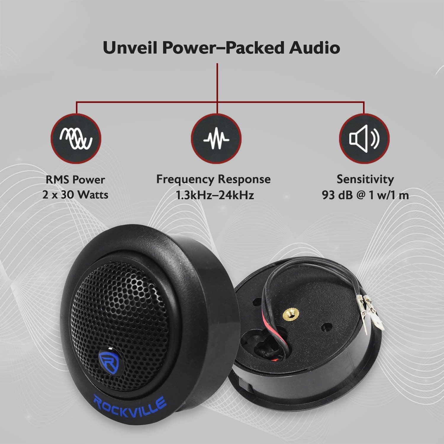 Rockville RT6 1" Silk Dome Car Tweeters Pair, 240W, 4 Ohm, Neo Swivel, Variable - Thumbnail 2