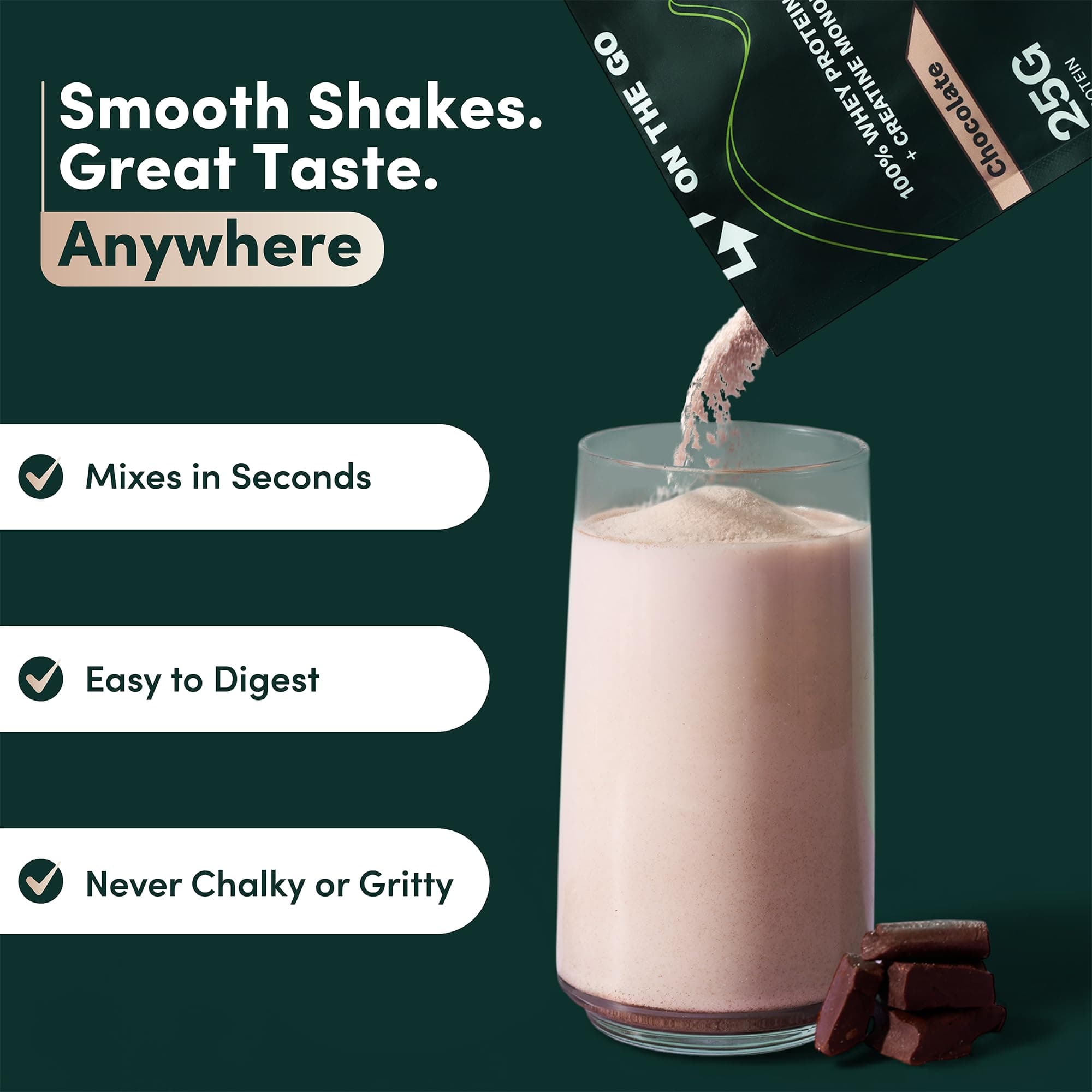 Nutrition On The Go Whey Protein Isolate Packets with Creatine – 25g Protein + 5 - Thumbnail 5