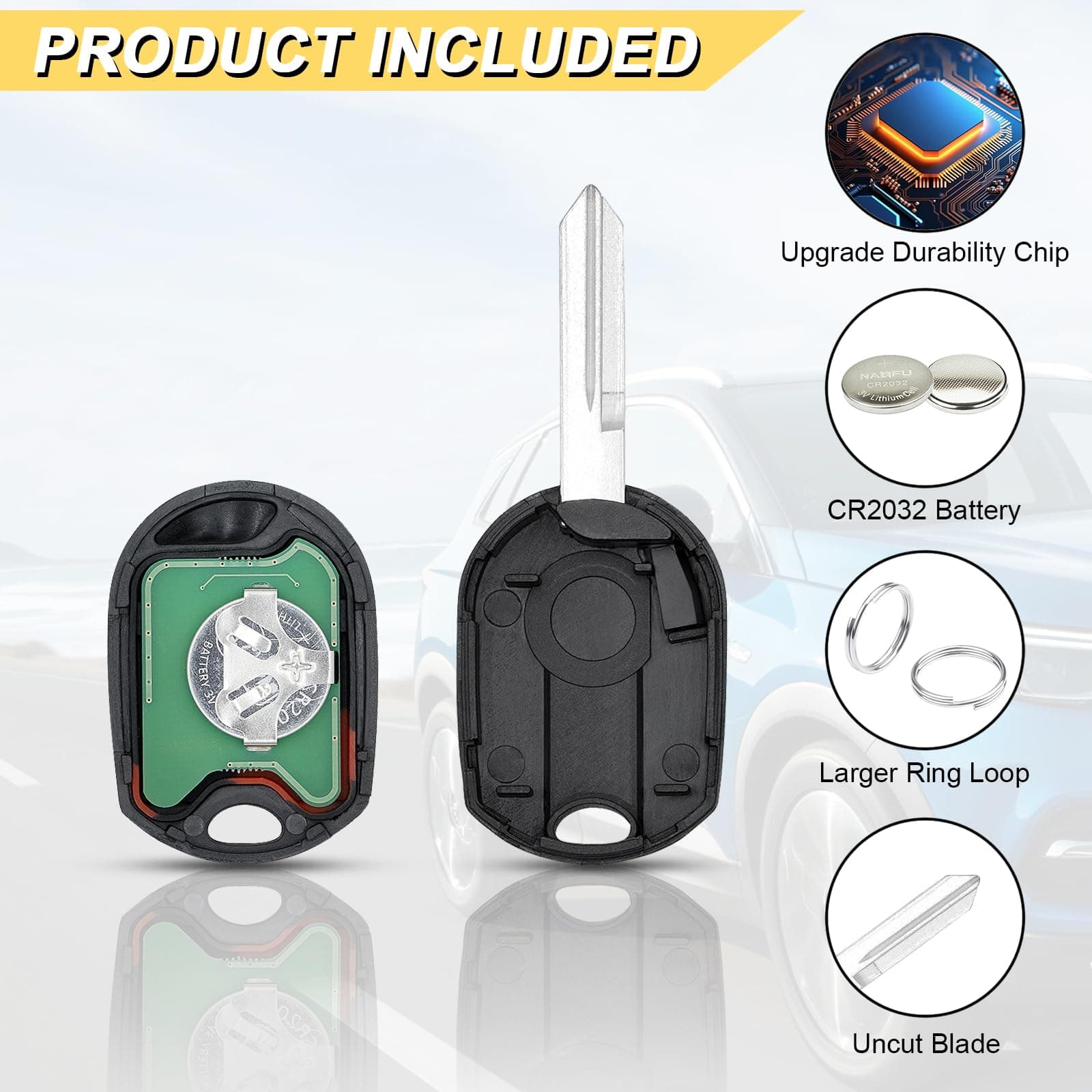 Vurkcy Key Fob Replacement for Ford Explorer Edge Escape Expedition Flex Focus F - Thumbnail 5