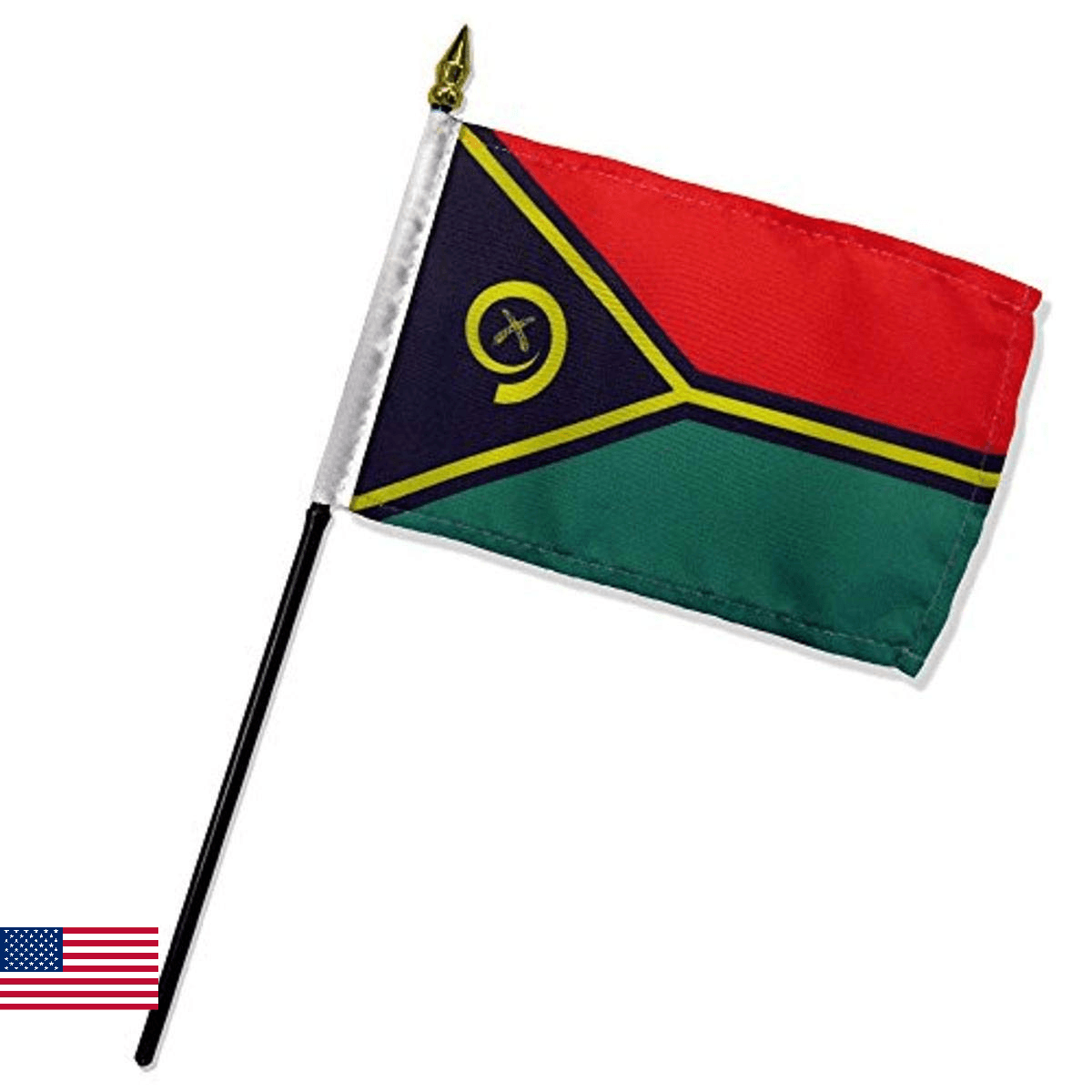 Quality Standard Flags One Dozen Vanuatu Stick Flag, 4 by 6" - Image 1