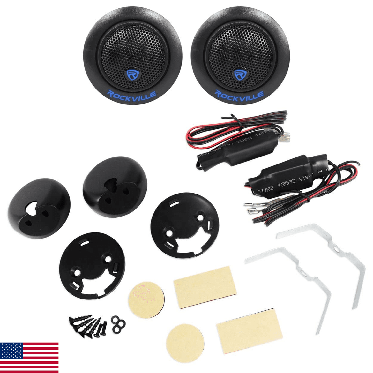 Rockville RT6 1" Silk Dome Car Tweeters Pair, 240W, 4 Ohm, Neo Swivel, Variable - Image 1