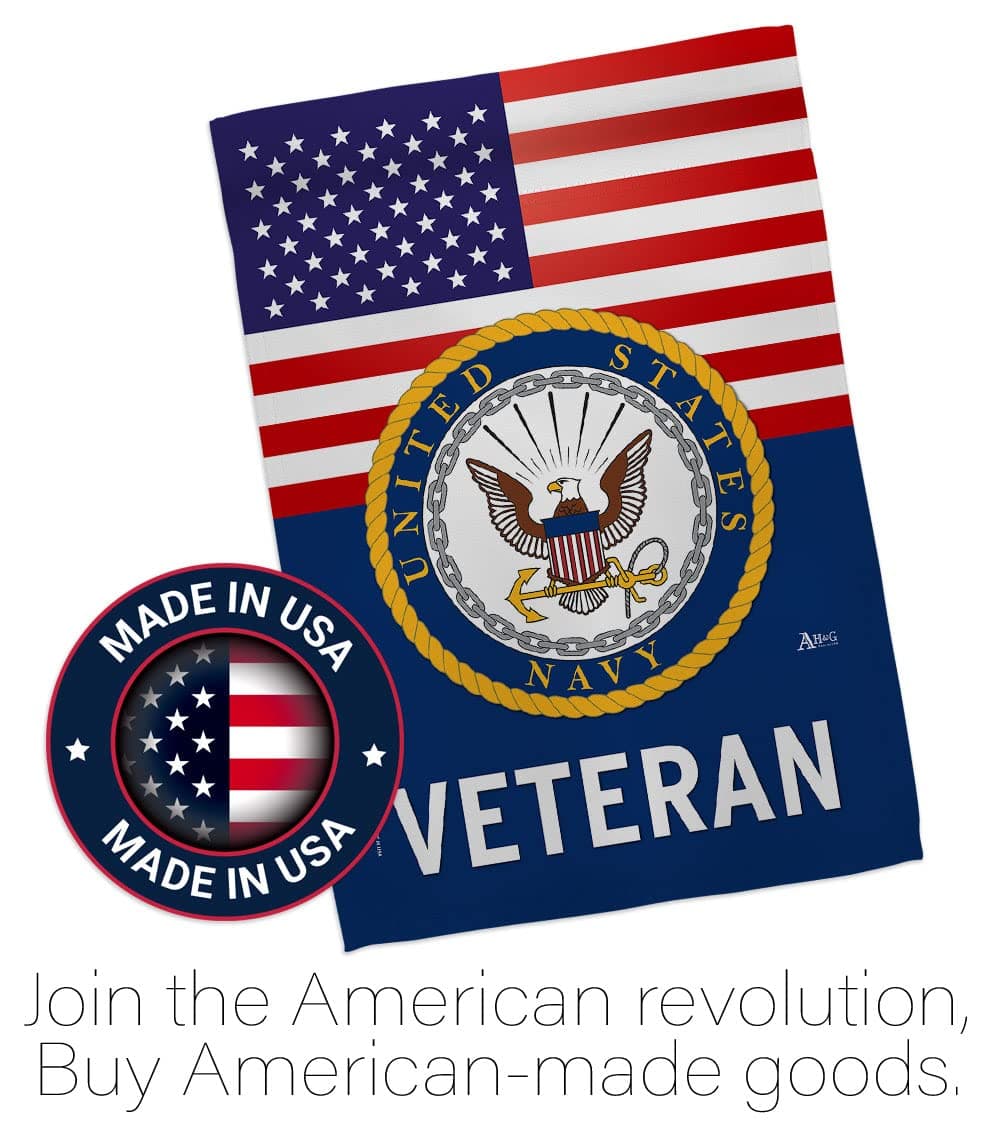 US Navy Veteran Garden Flag - Set with Stand Armed Forces USN Seabee United Stat - Thumbnail 5