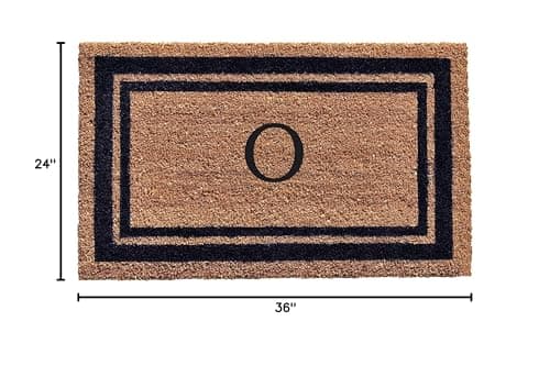 Calloway Mills 153002436O Dark Blue Border 24" x 36" Monogram Doormat (Letter O) - Thumbnail 2