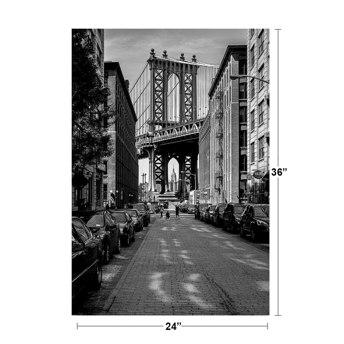 The Manhattan Bridge from DUMBO Brooklyn Black and White B&W Photo Photograph Co - Thumbnail 4