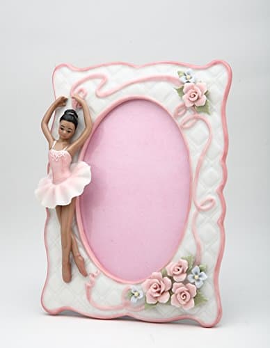 Cosmos 10608 Fine Porcelain African American Ballerina Picture Frame, 8-Inch Pin - Thumbnail 2