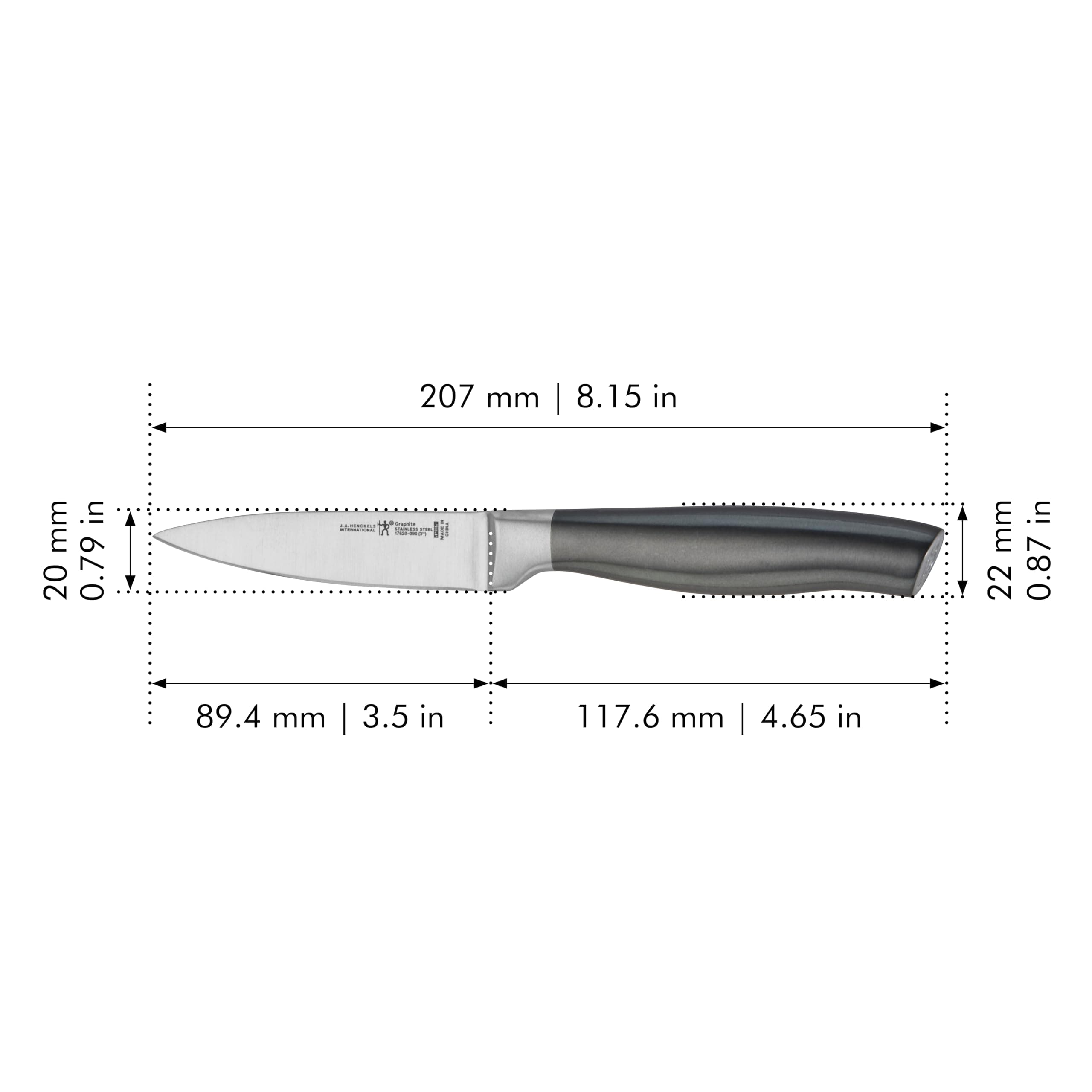 HENCKELS Graphite Razor-Sharp 3.5-inch Paring Knife, German Engineered Informed - Thumbnail 3