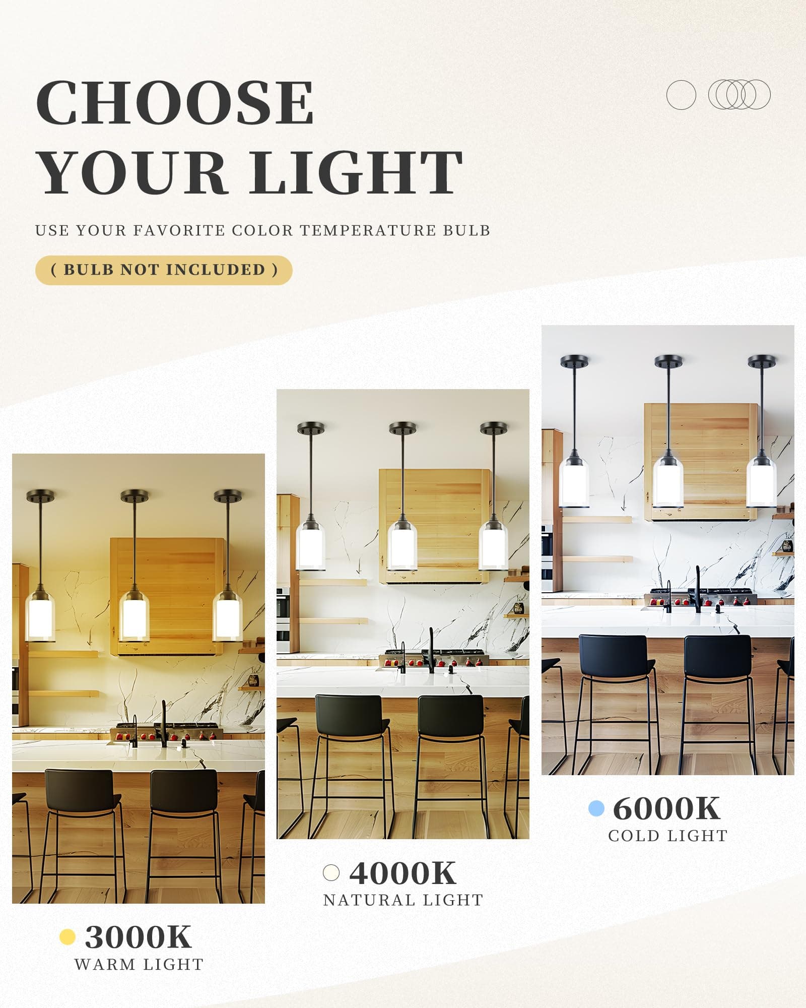 LIROUVET Black Pendant Light Fixtures - Dual Glass Hanging Light, 1-Light Pendan - Thumbnail 7