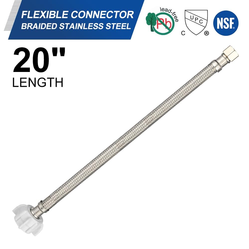 EFIELD 20in Water Supply Connector 10-Pack Braided Stainless Steel Hose 7/8 Fema - Thumbnail 5