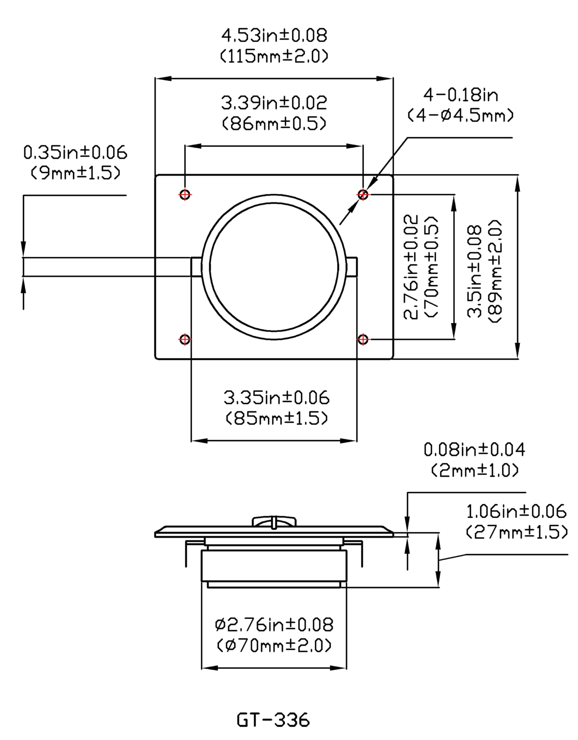 Goldwood Sound 120 Watts 8ohm Titanium Dome Speaker Tweeter Black (GT-336) - Thumbnail 2