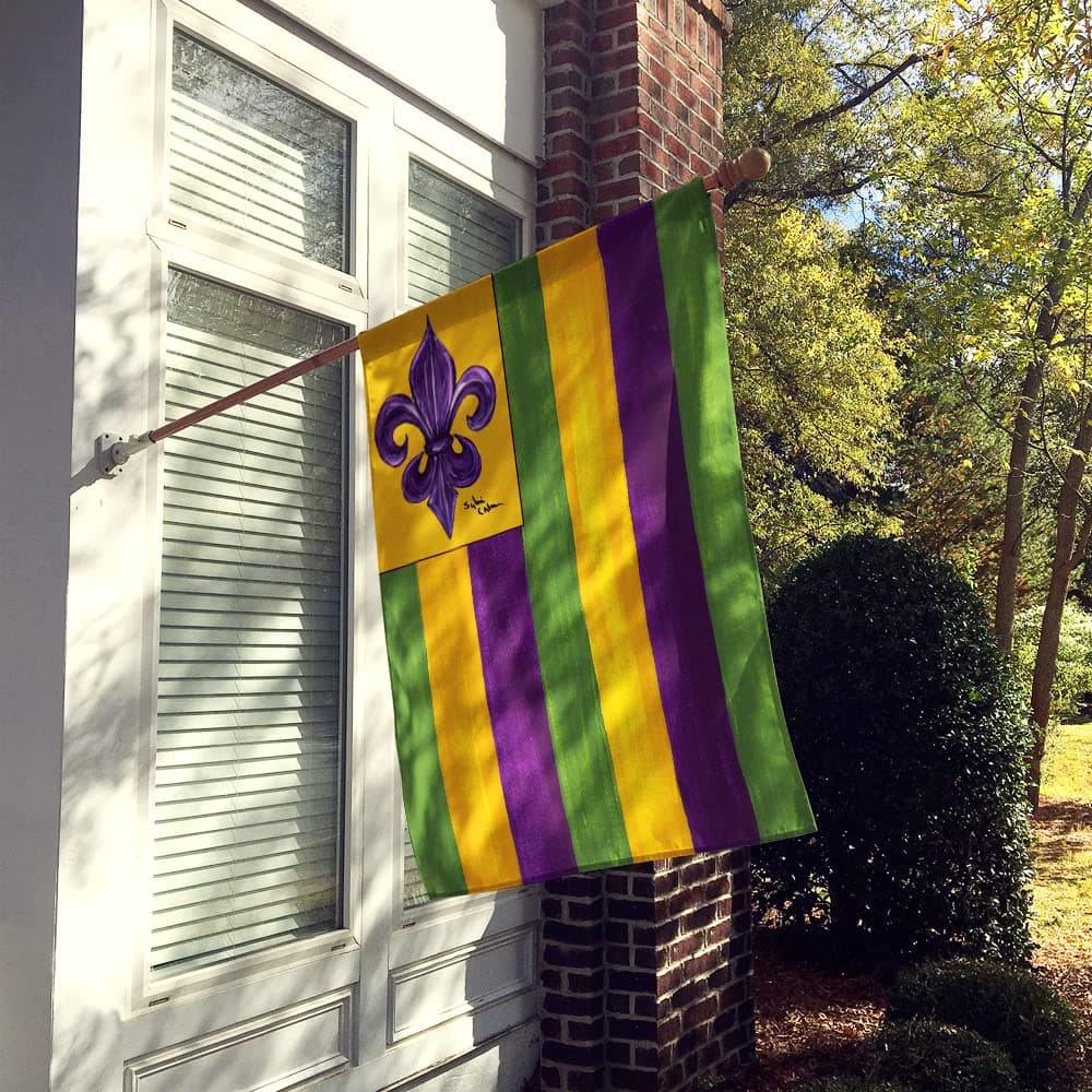 Caroline's Treasures 8137CHF Mardi Gras Fleur de lis Nation House Flag Large Por - Thumbnail 2