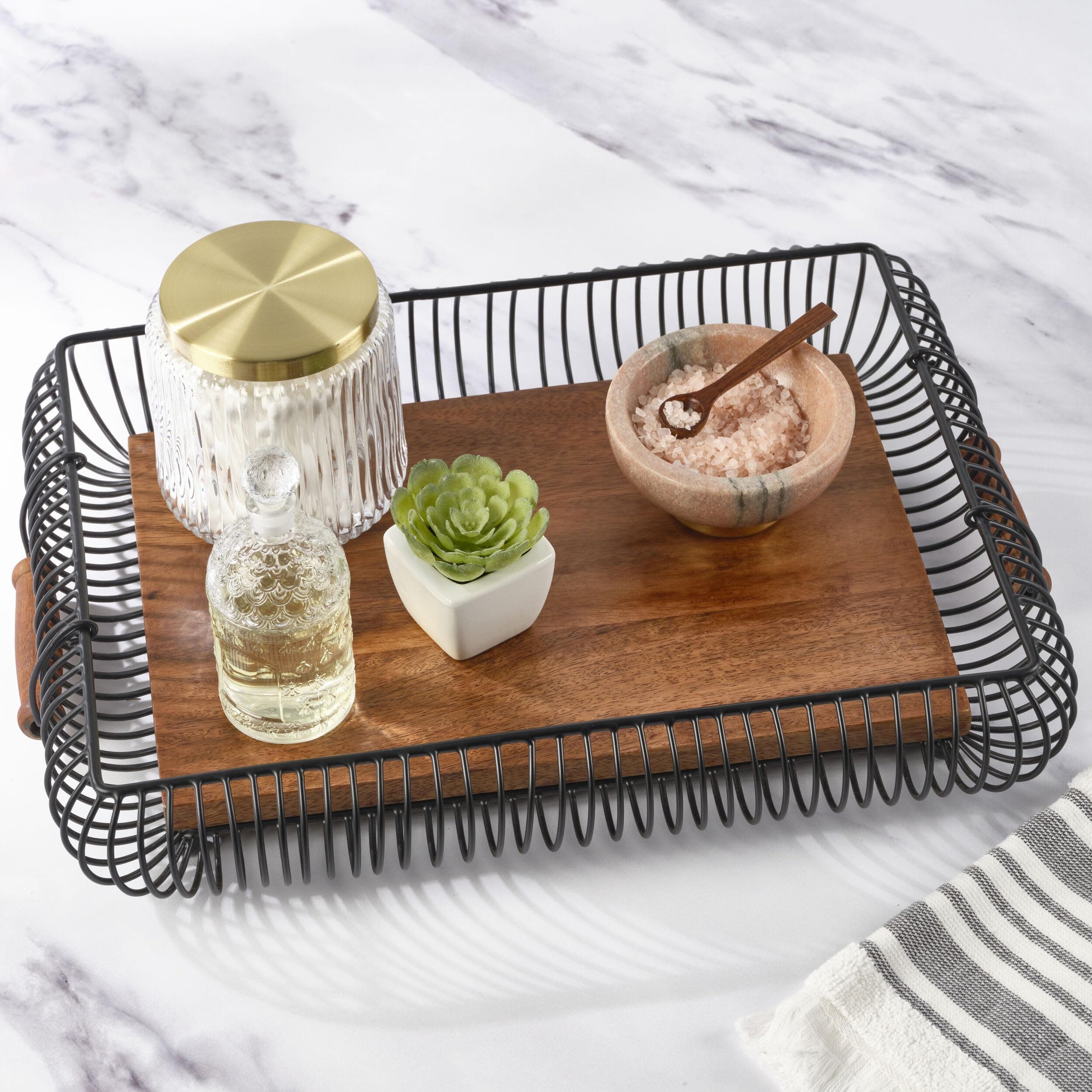Gourmet Basics by Mikasa Westfield Rectangular Kitchen Centerpiece Storage Baske - Thumbnail 3