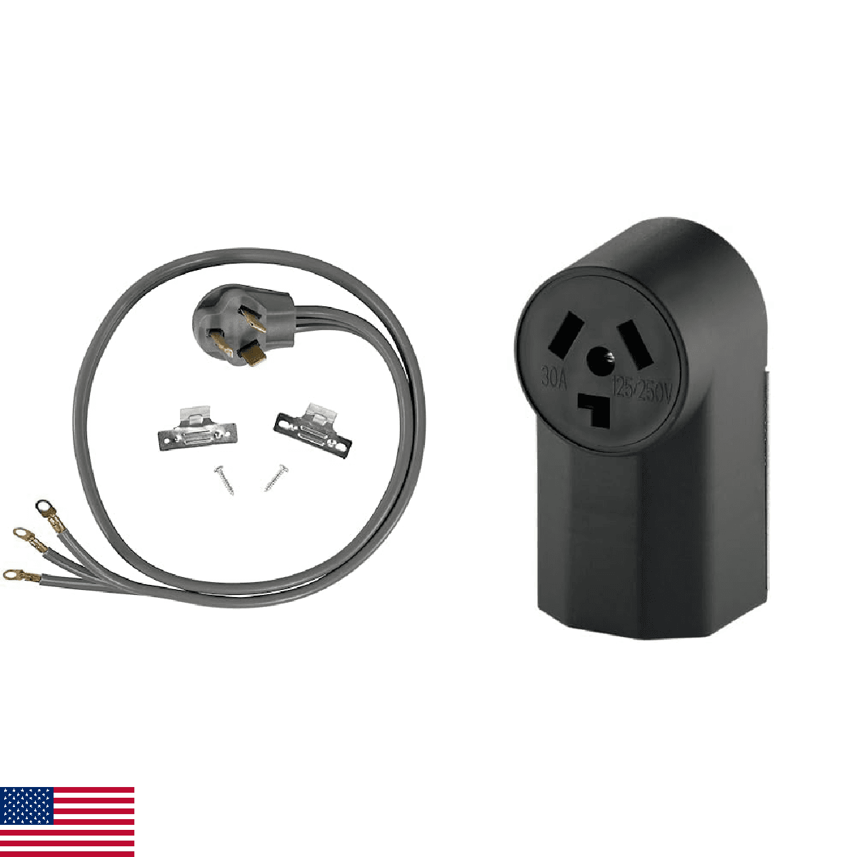 Certified Appliance Accessories 30-Amp Appliance Power Cord, 3 Prong Dryer Cord, - Image 1