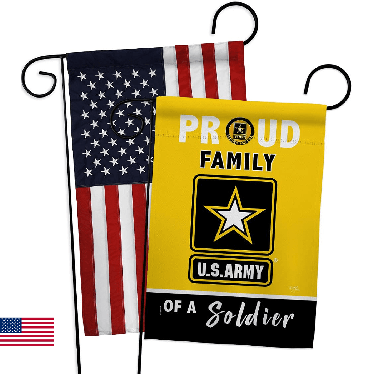 Breeze Decor Proud Family Soldier Garden Flag Pack Armed Forces Army Rangers Uni - Image 1