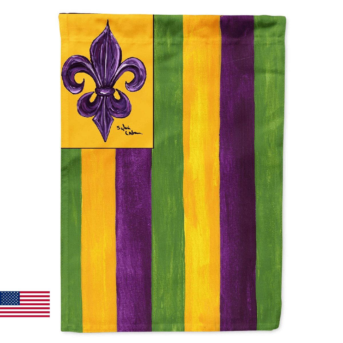 Caroline's Treasures 8137CHF Mardi Gras Fleur de lis Nation House Flag Large Por - Image 1