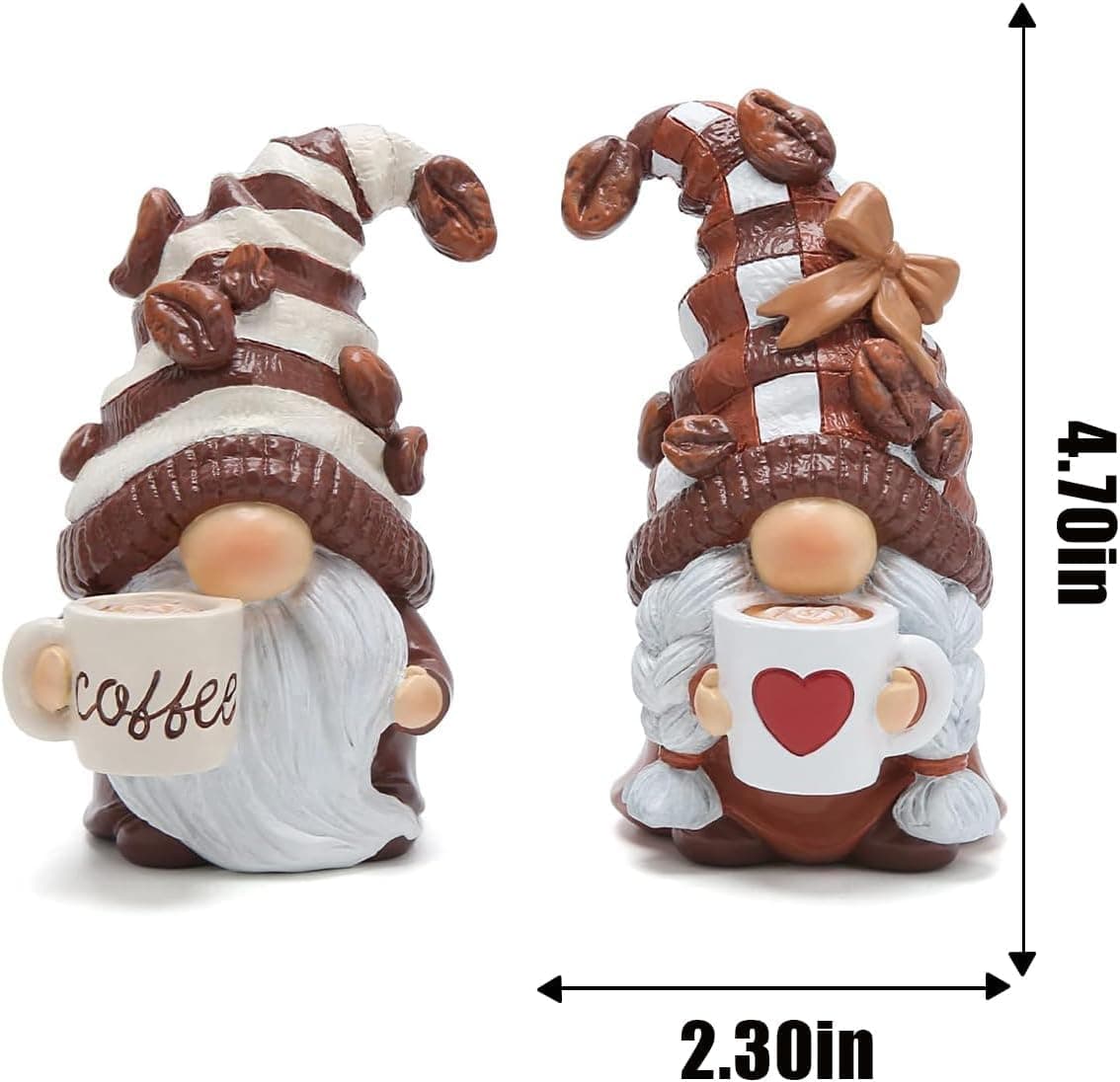 Hodao Gnomes Figurines 2PCS Coffee Dwarf Coffee Bar Decoration Accessories Sprin - Thumbnail 2